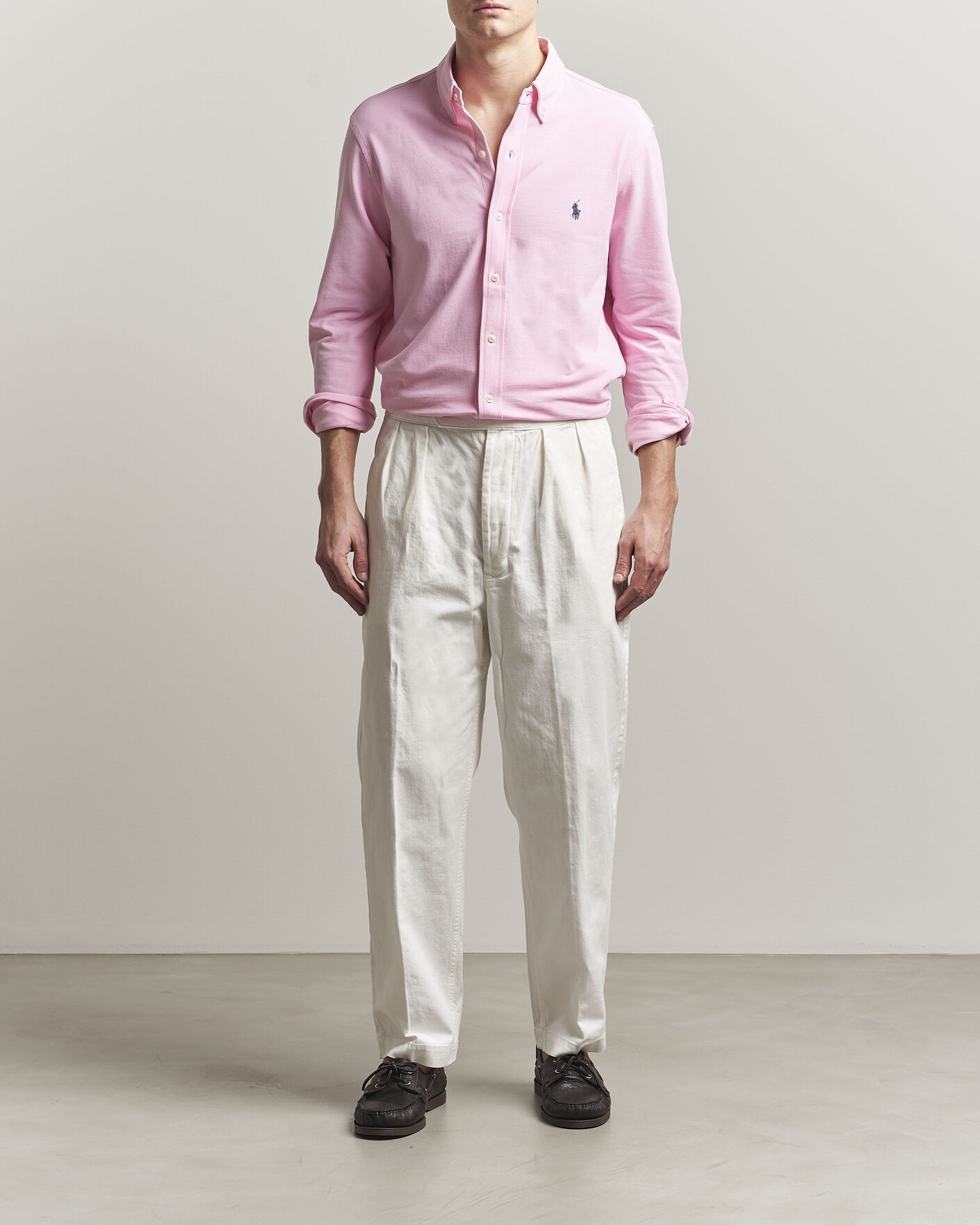Herre | Skjorter | Polo Ralph Lauren | Featherweight Mesh Shirt Carmel Pink