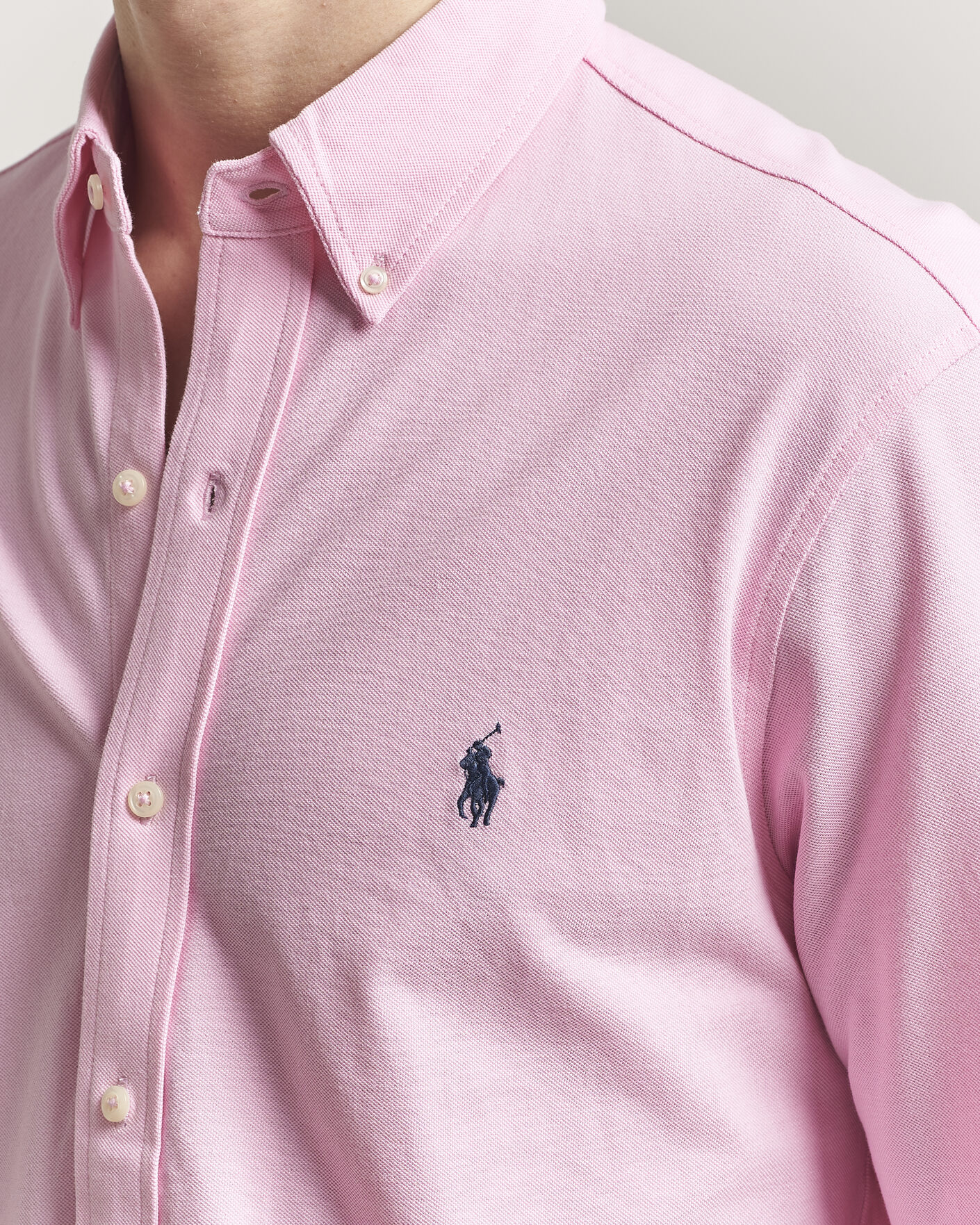 Herre | Skjorter | Polo Ralph Lauren | Featherweight Mesh Shirt Carmel Pink