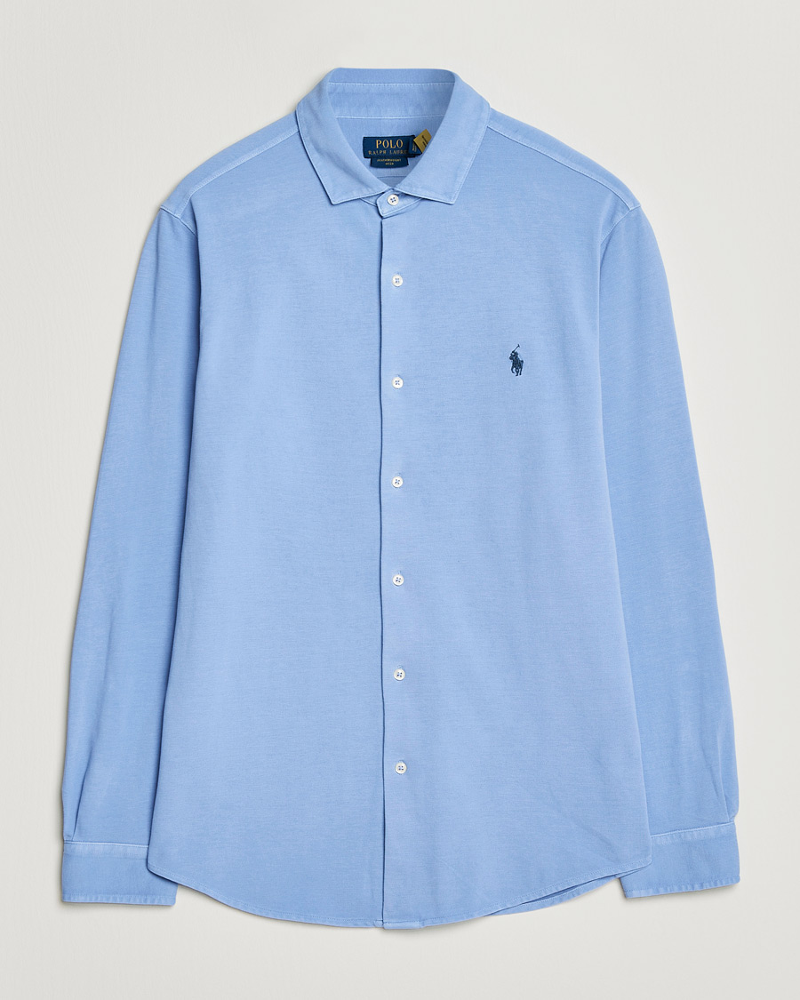 Herre | Skjorter | Polo Ralph Lauren | Featherweight Knitted Shirt Canvas Blue