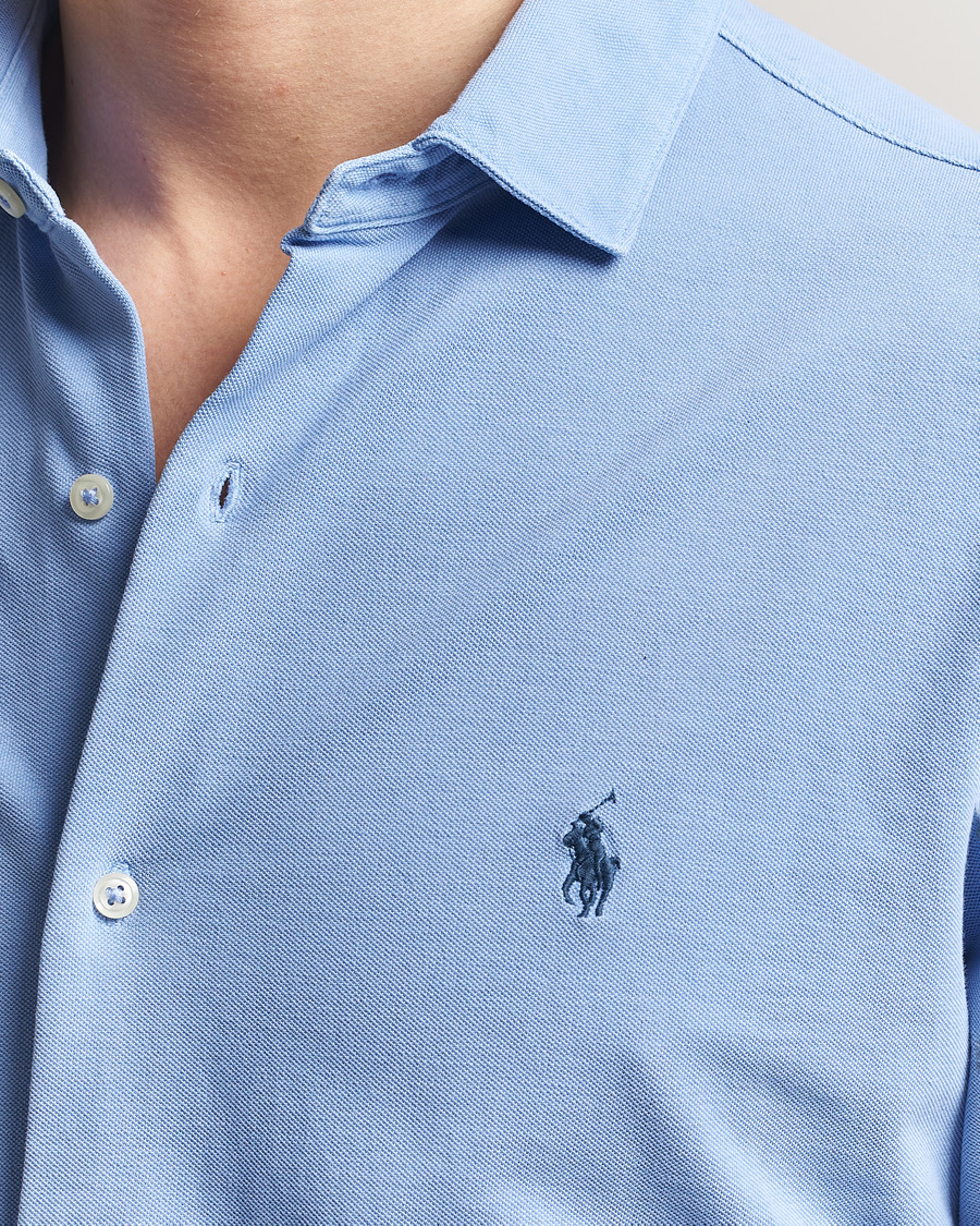 Herre | Skjorter | Polo Ralph Lauren | Featherweight Knitted Shirt Canvas Blue