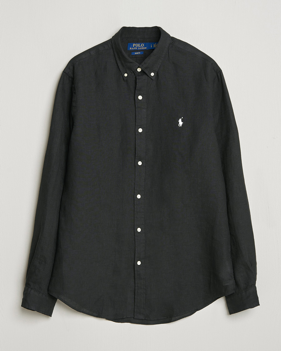 Herre | Skjorter | Polo Ralph Lauren | Slim Fit Linen Shirt Polo Black