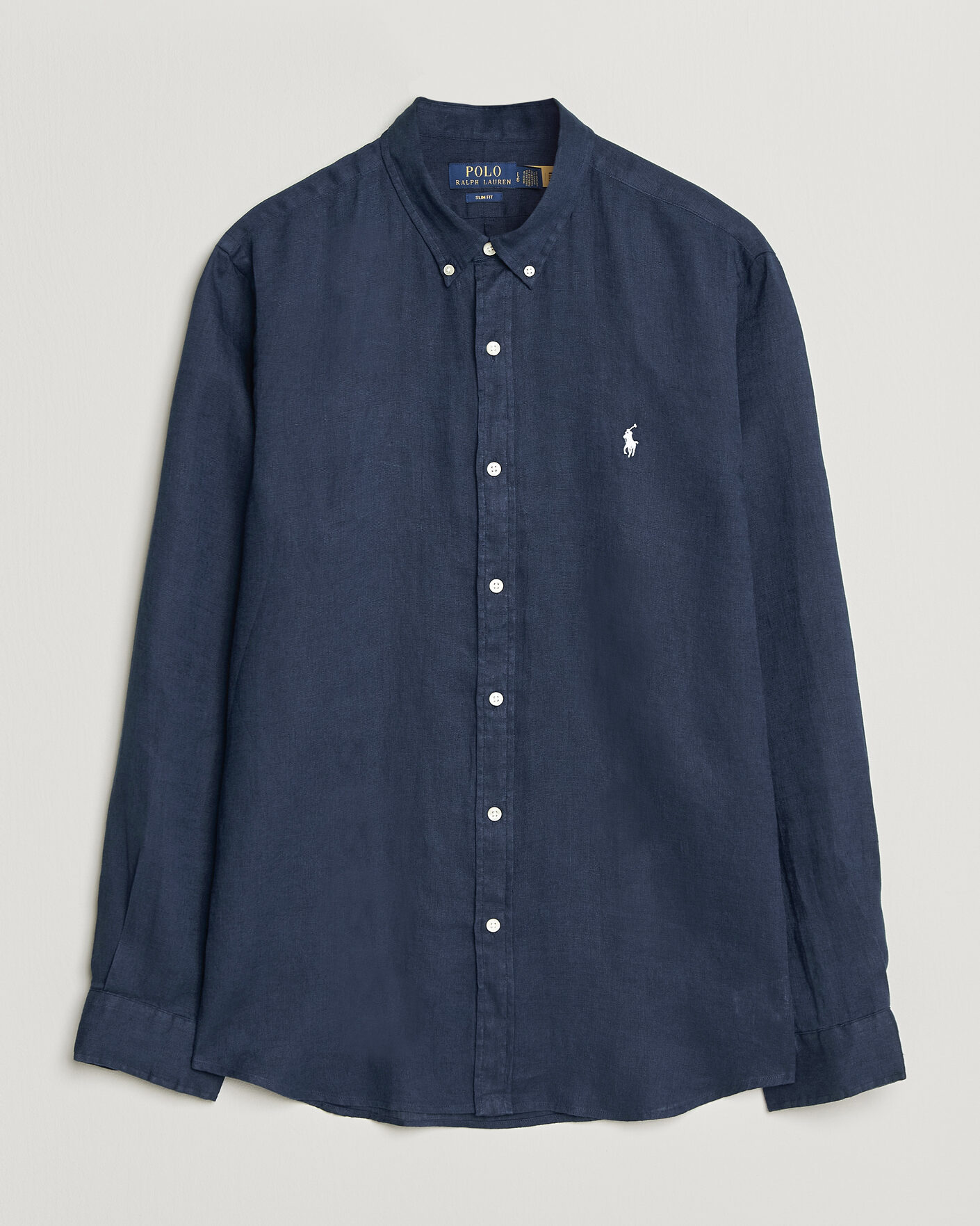Herre | Skjorter | Polo Ralph Lauren | Slim Fit Linen Shirt Newport Navy
