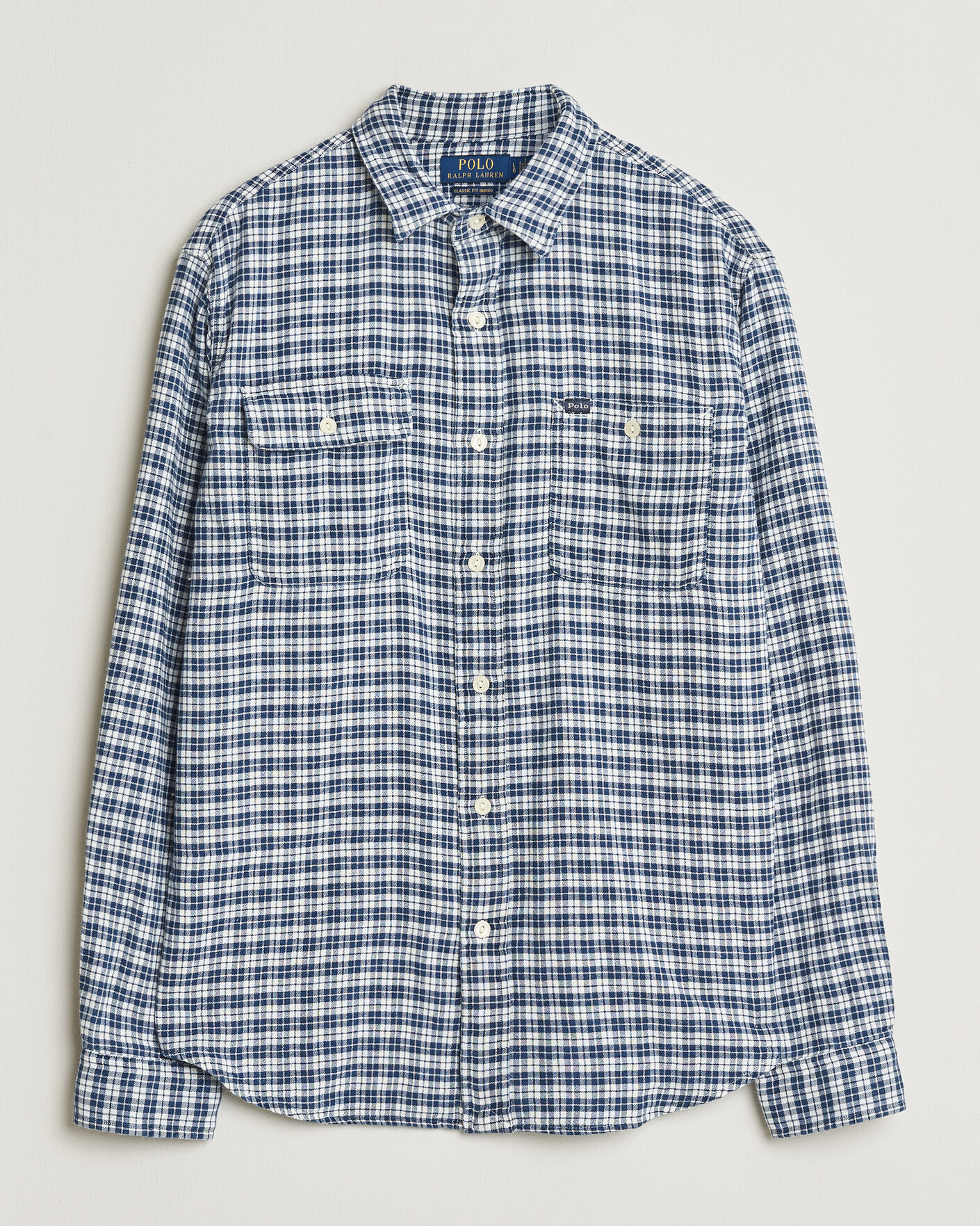 Herre | Skjorter | Polo Ralph Lauren | Double Faced Oxford Shirt Dark Indigo Cream