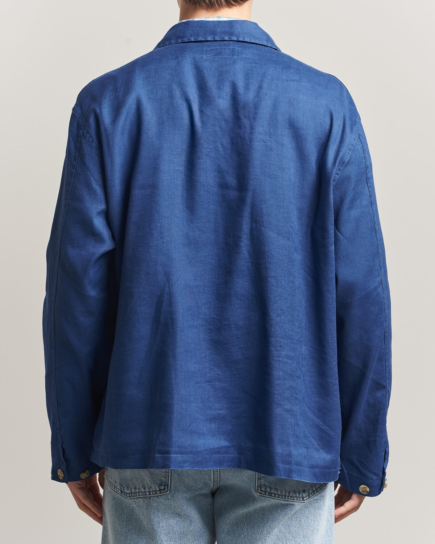 Herre | Skjorter | Polo Ralph Lauren | Stretch Linen Overshirt Annapolis Blue