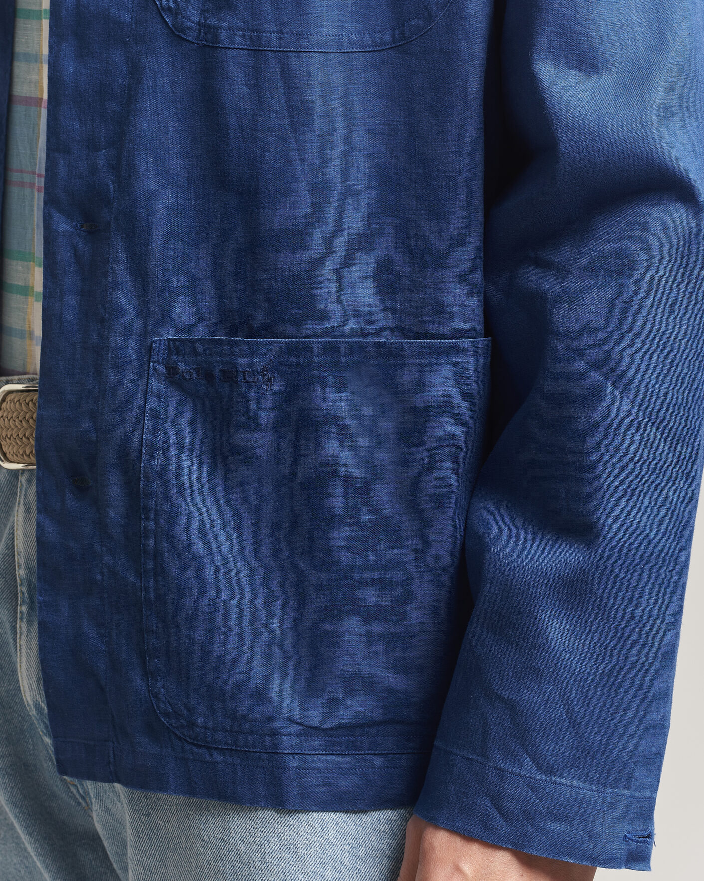 Herre | Skjorter | Polo Ralph Lauren | Stretch Linen Overshirt Annapolis Blue