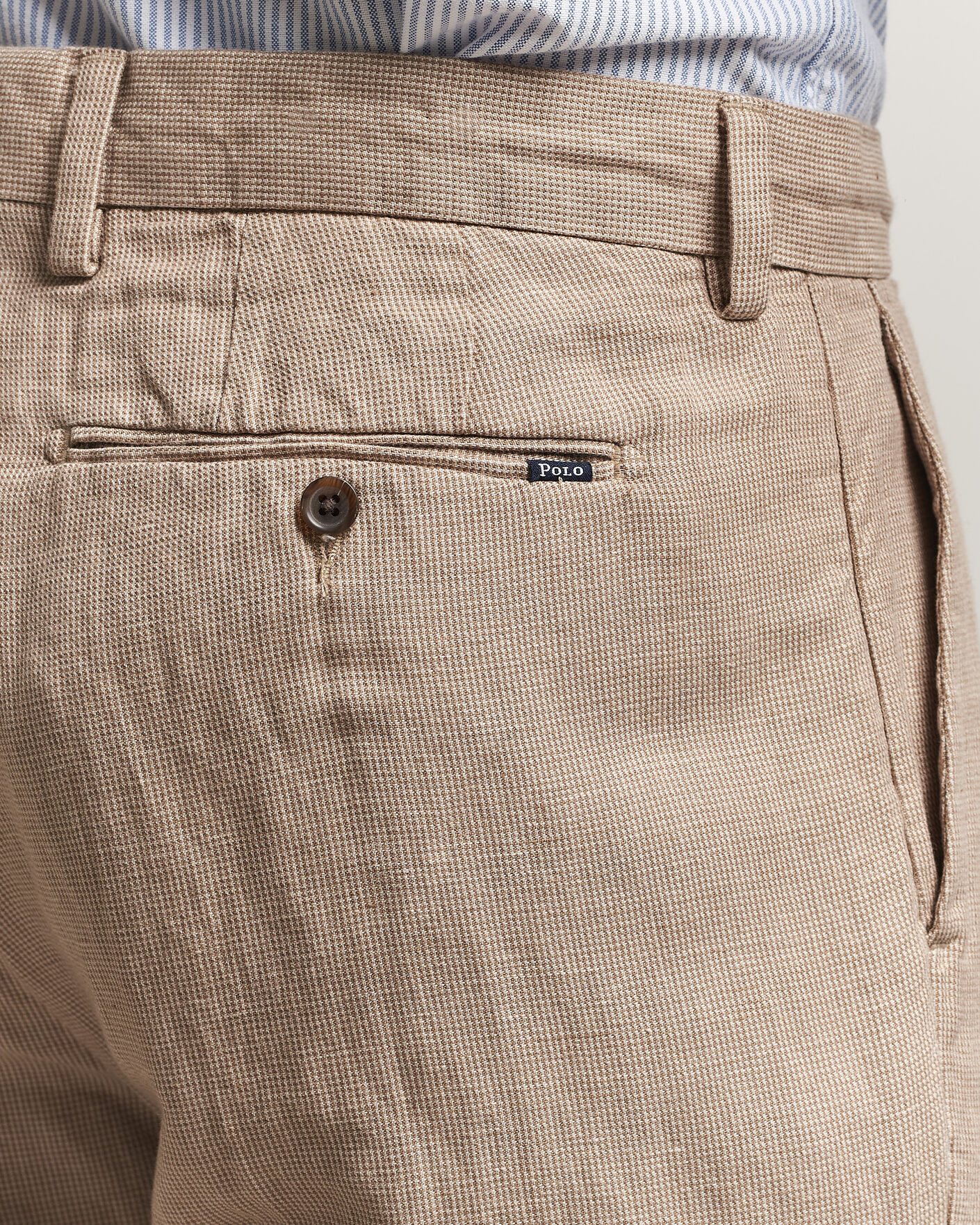 Herre | Bukser | Polo Ralph Lauren | Cotton Linen Pants Madison Tan Stone Grey
