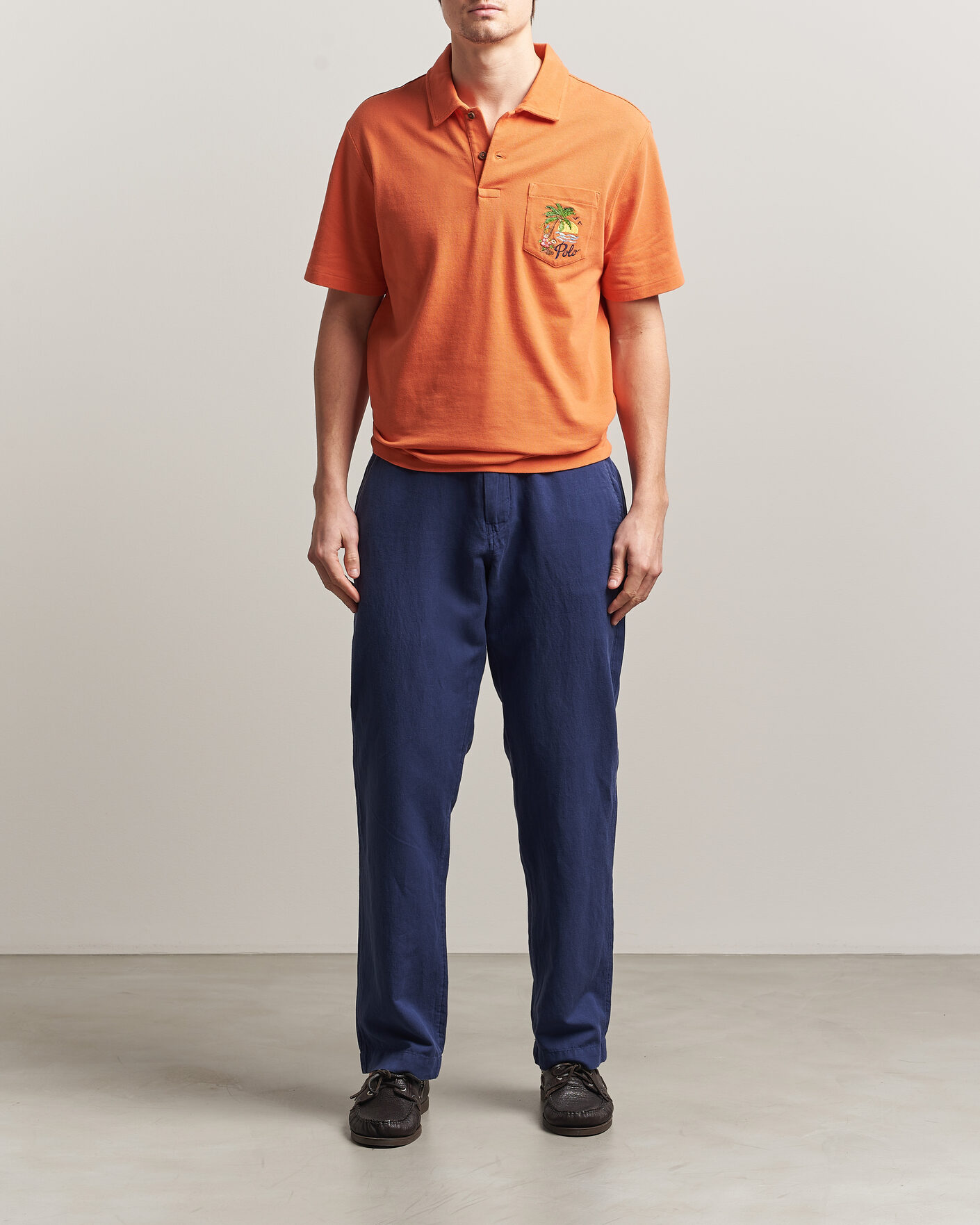 Polo Ralph Lauren Linen Cotton Pants New Classic Navy hos