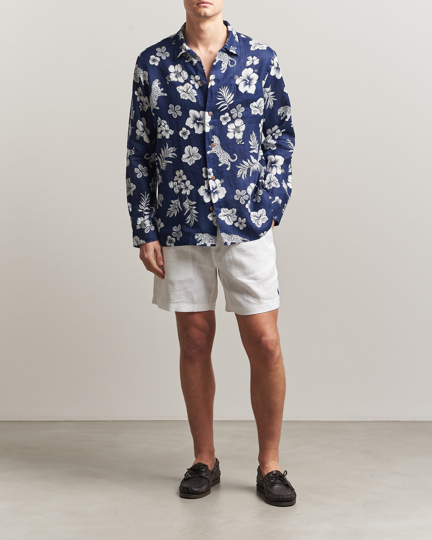 Herre | Shorts | Polo Ralph Lauren | Dyed Linen Shorts White