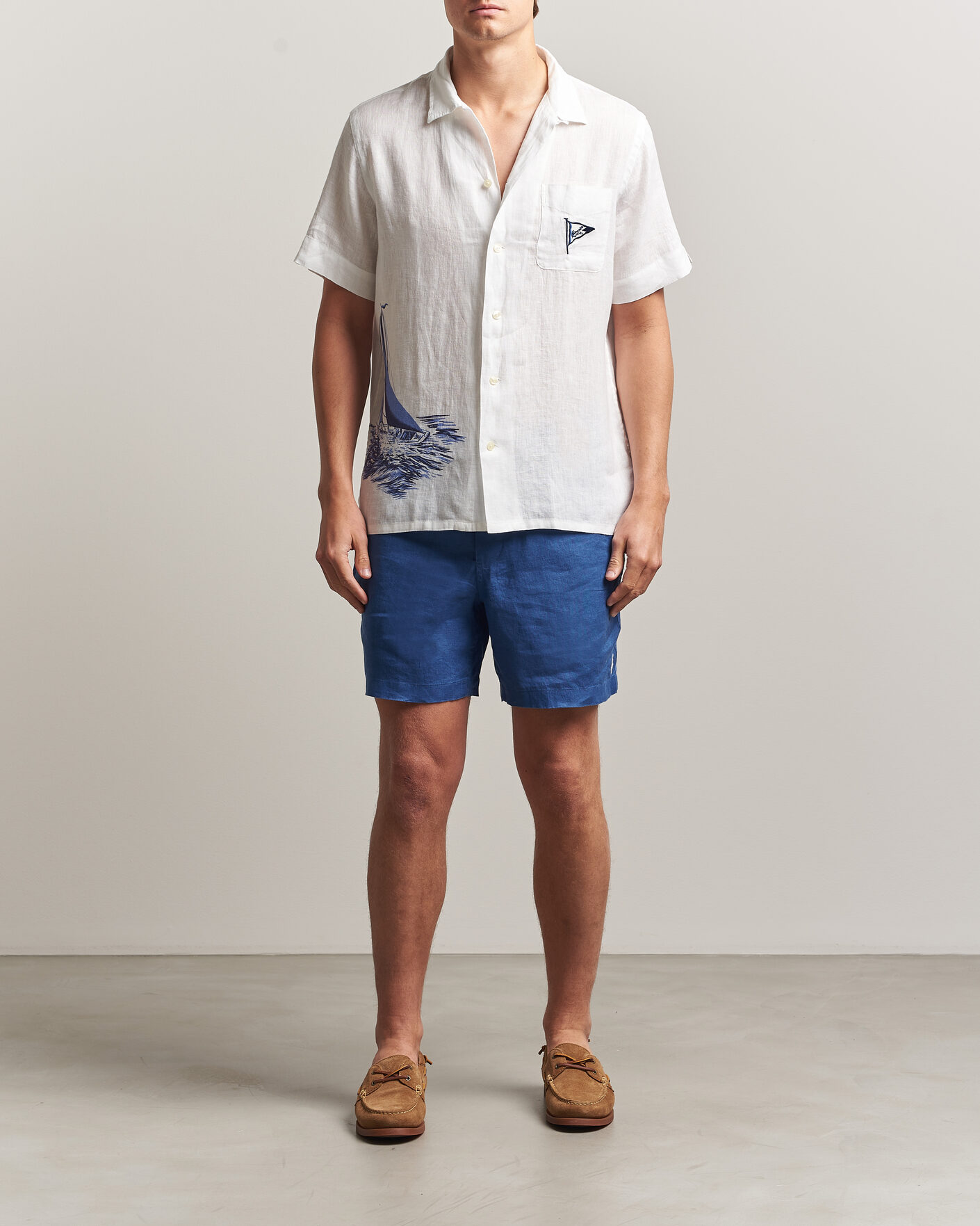 Herre | Shorts | Polo Ralph Lauren | Dyed Linen Shorts Dusty Azure