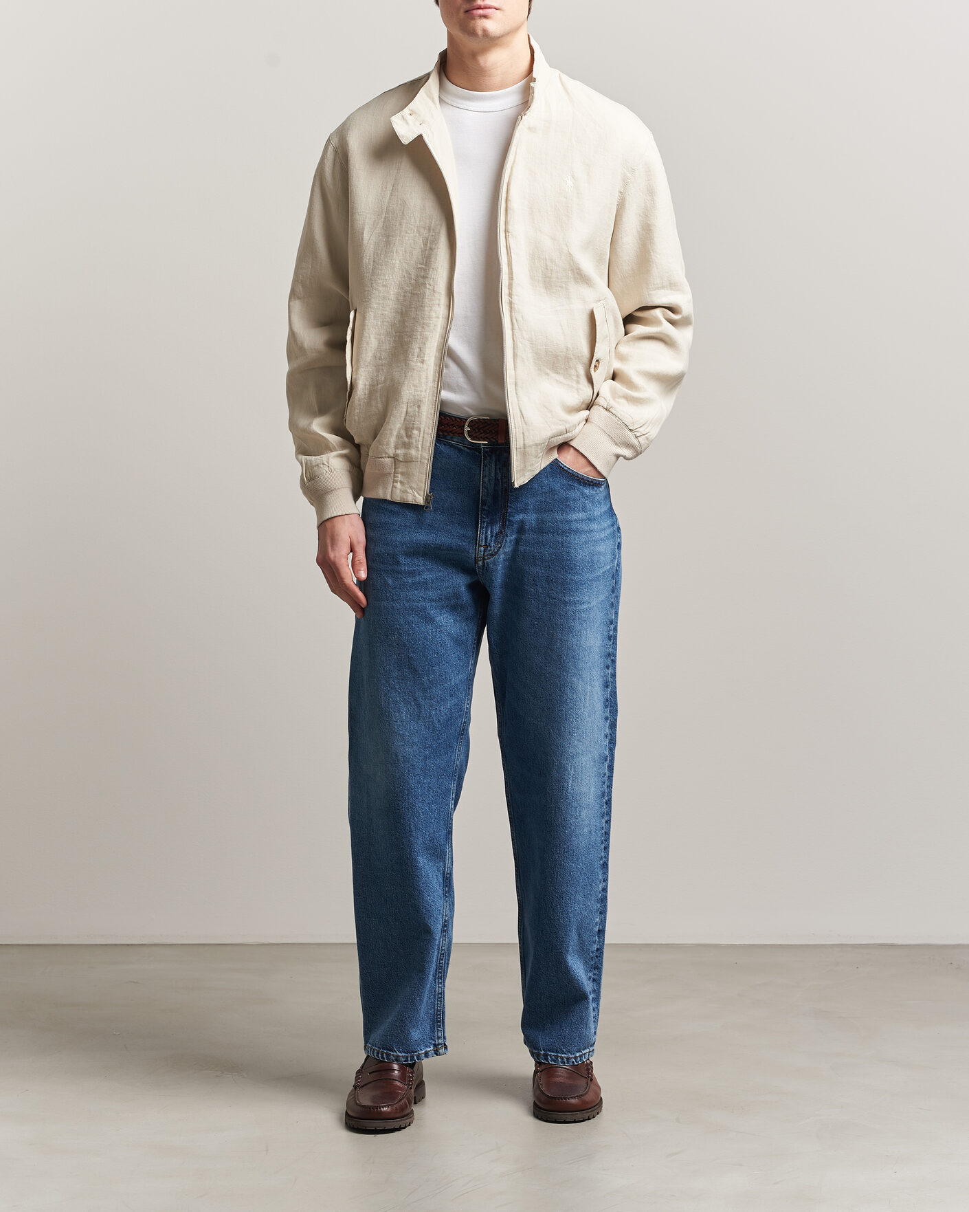 Herre | Jakker | Polo Ralph Lauren | Linen Herringbone Windbreaker Basic Sand