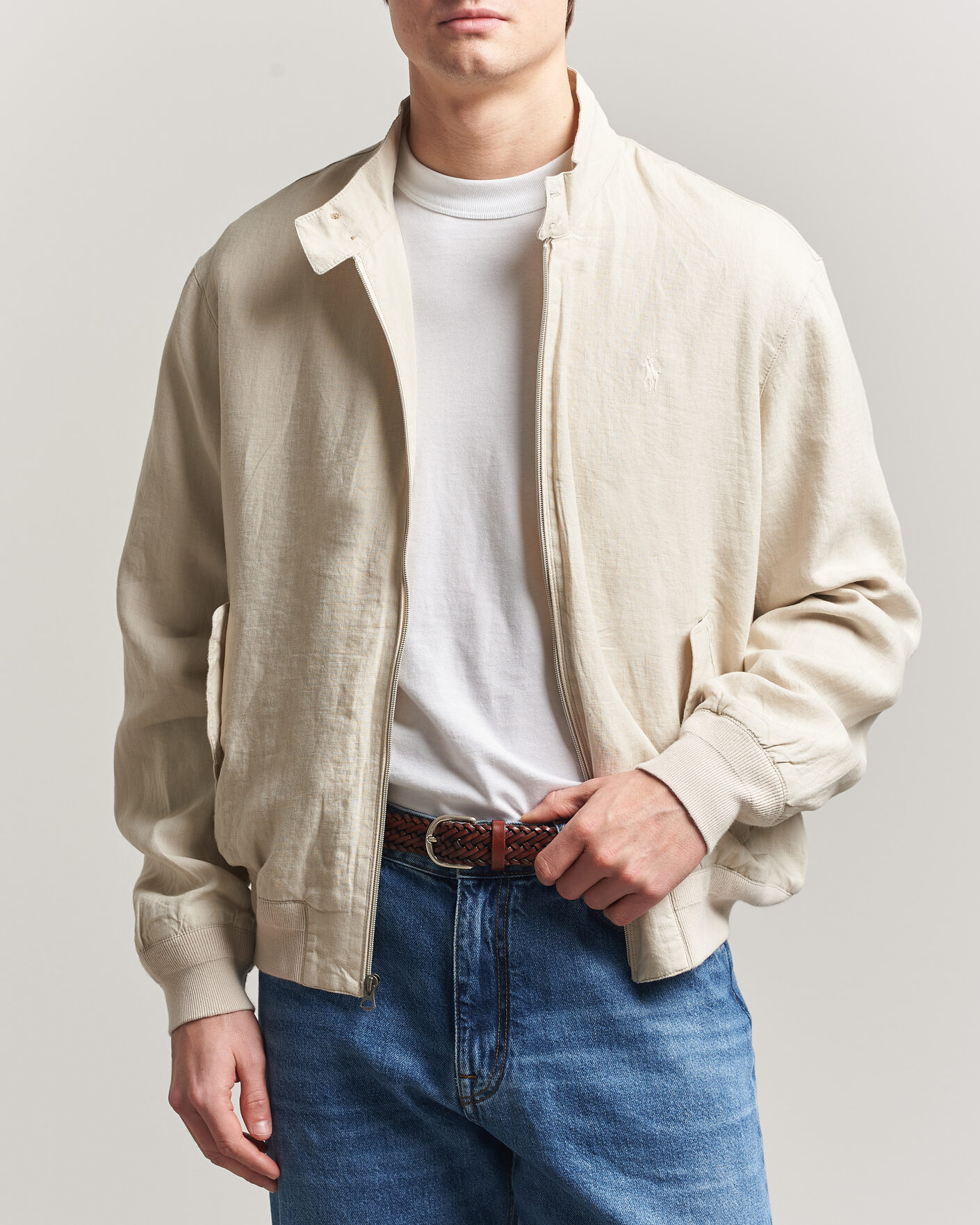 Herre | Jakker | Polo Ralph Lauren | Linen Herringbone Windbreaker Basic Sand