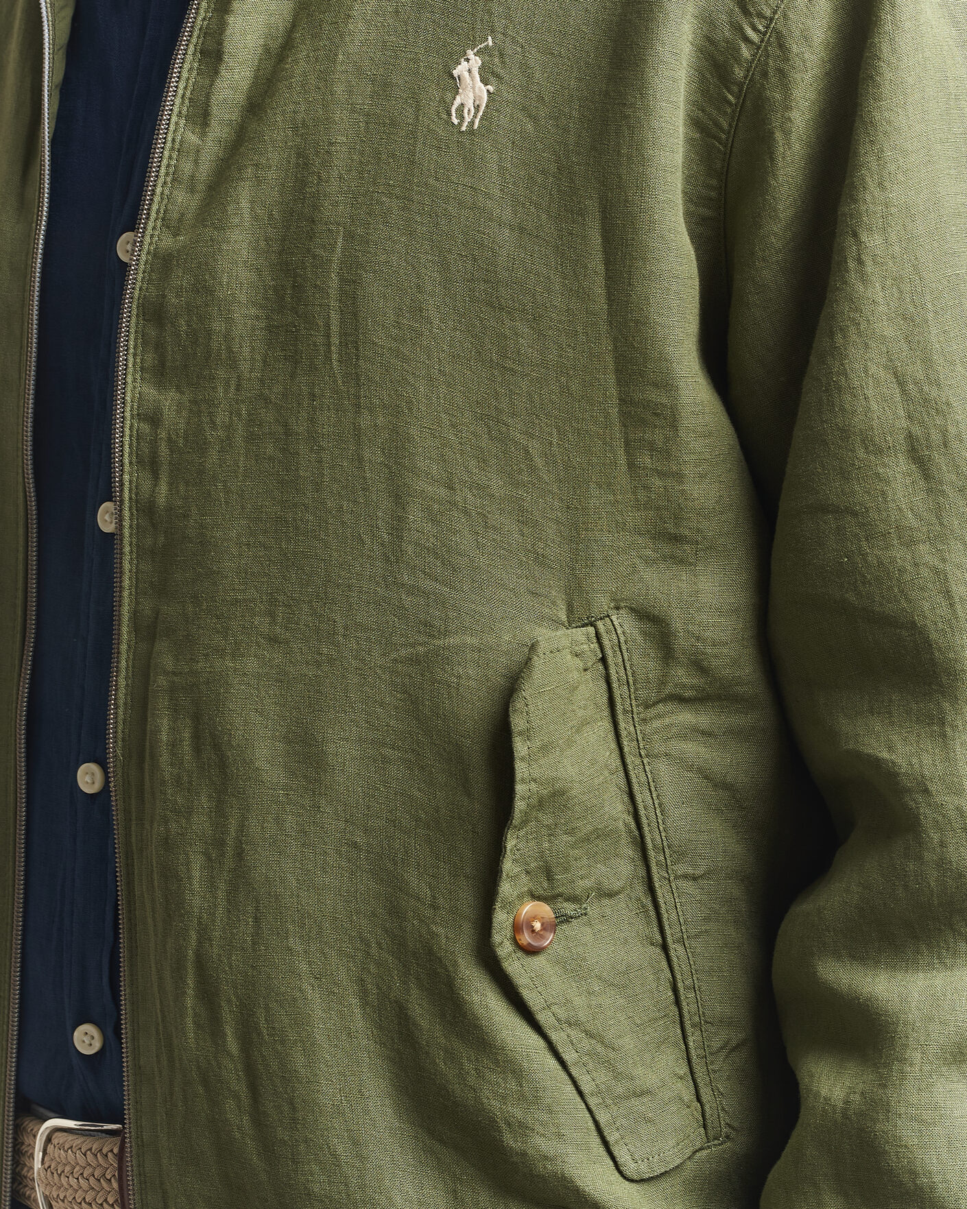 Polo Ralph Lauren Linen Herringbone Windbreaker Garden Trail hos