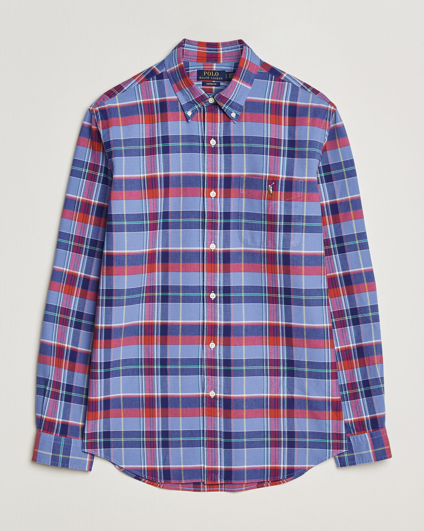 Herre | Skjorter | Polo Ralph Lauren | Custom Fit Check Oxford Shirt Blue Multi