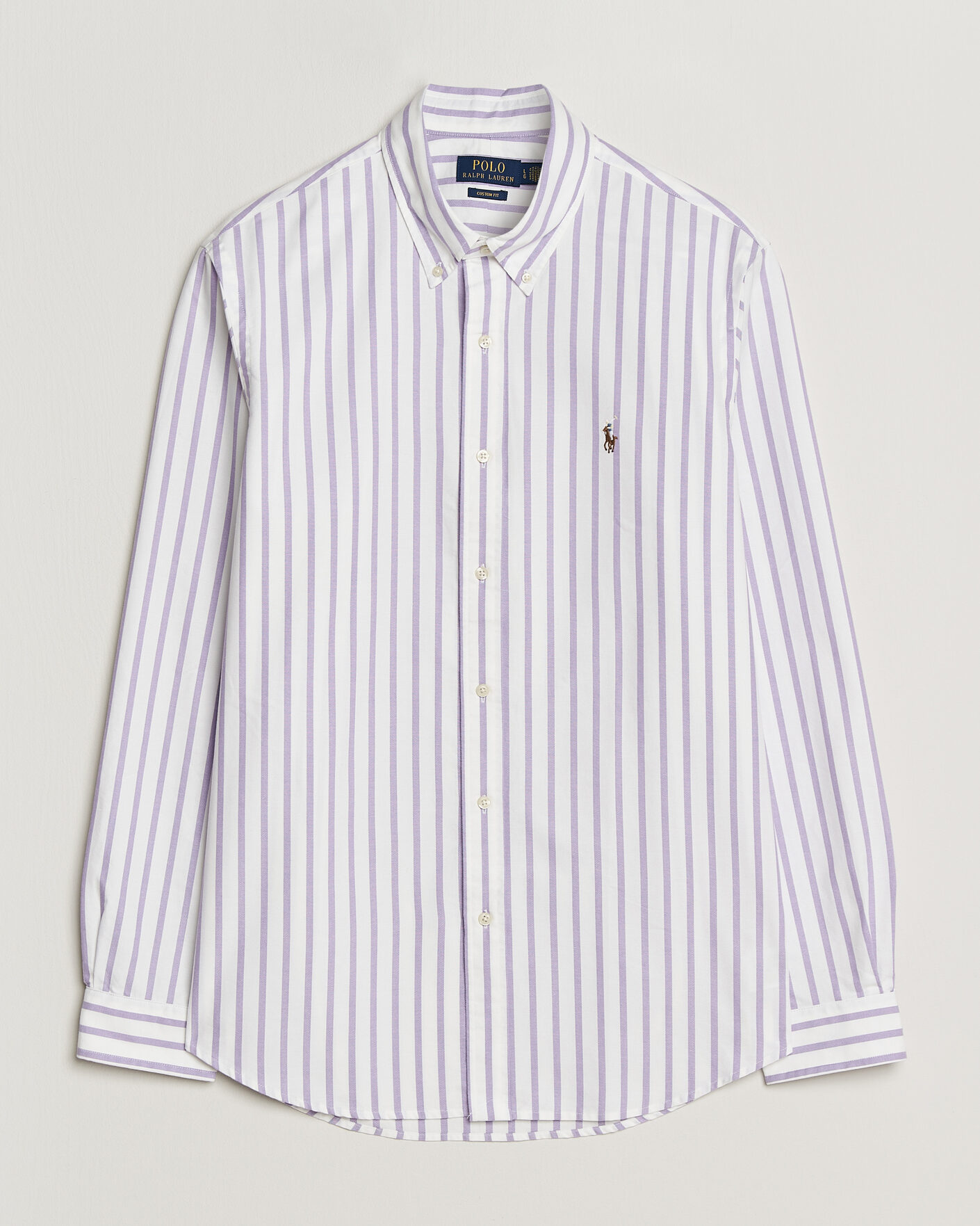 Herre | Skjorter | Polo Ralph Lauren | Custom Fit Striped Oxford Shirt Purple