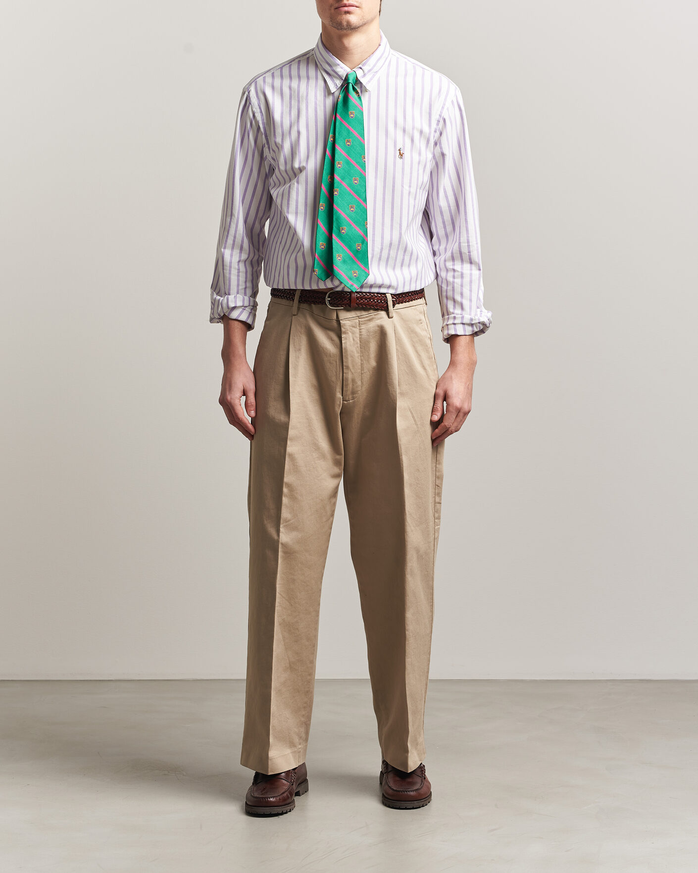 Herre | Skjorter | Polo Ralph Lauren | Custom Fit Striped Oxford Shirt Purple