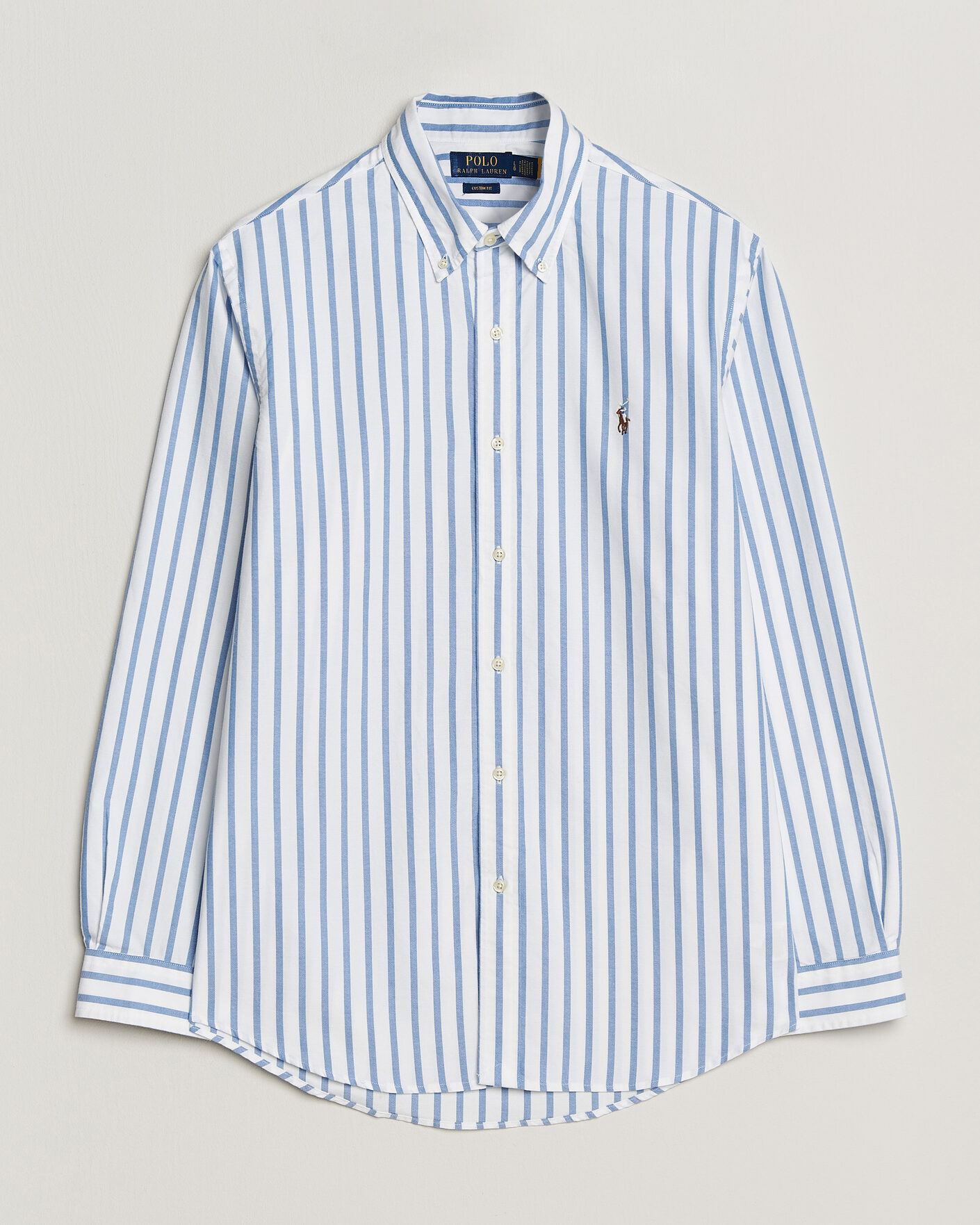 Herre | Skjorter | Polo Ralph Lauren | Custom Fit Striped Oxford Shirt Blue