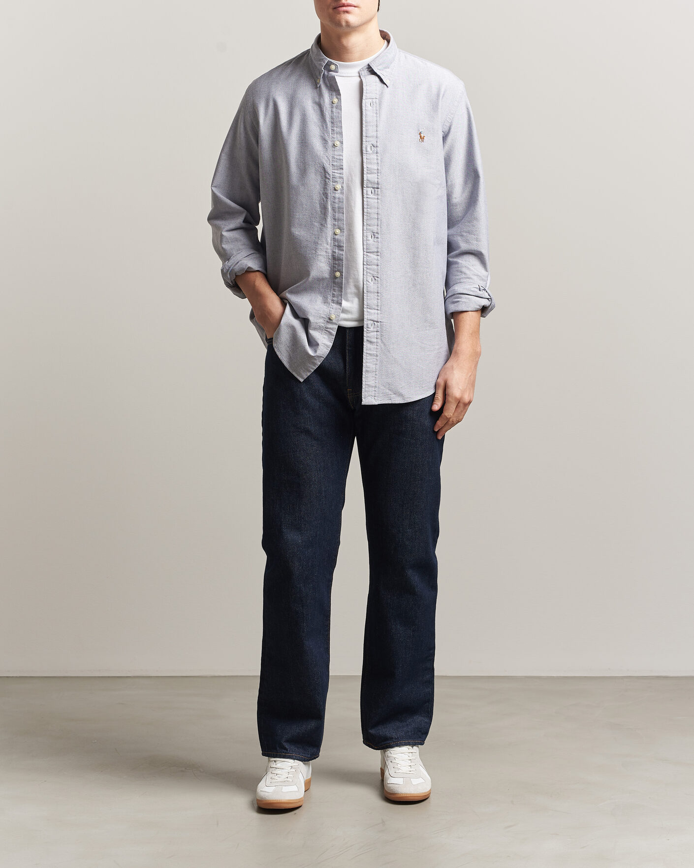 Herre | Skjorter | Polo Ralph Lauren | Custom Fit Oxford Shirt Navy