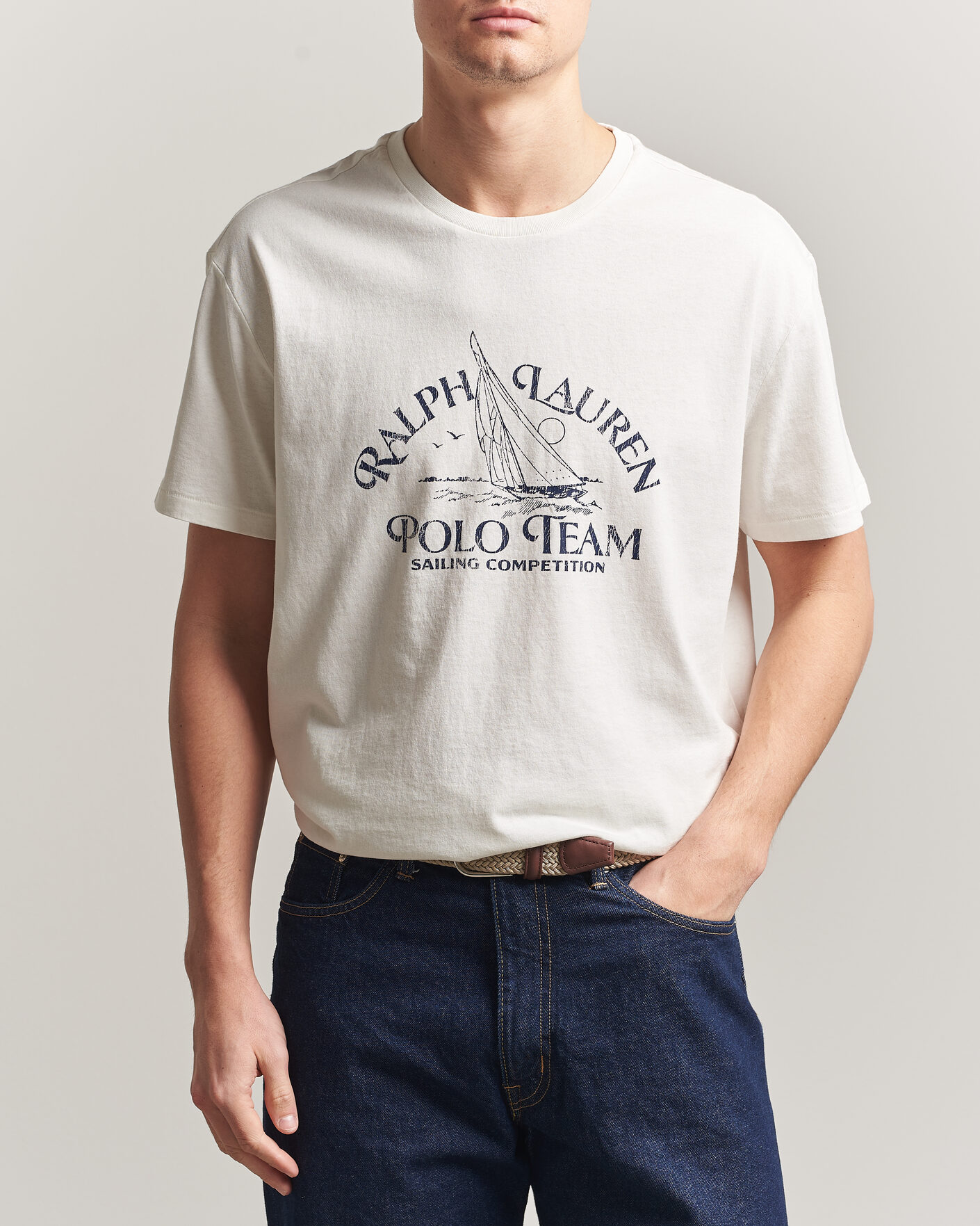 Herre | T-Shirts | Polo Ralph Lauren | Ralph's Beach Club Printed Tee Deckwash White