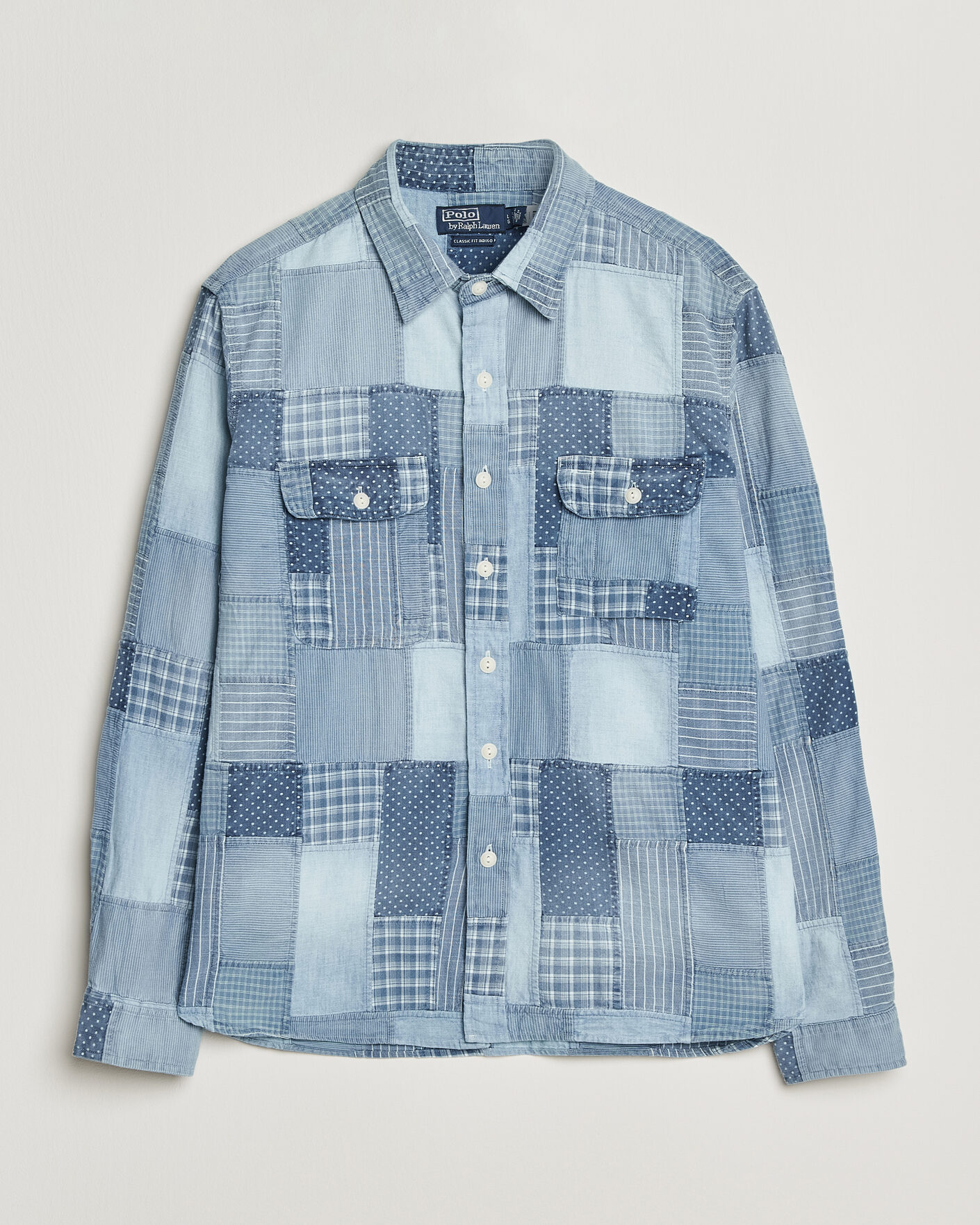Herre | Skjorter | Polo Ralph Lauren | Indigo Patchwork Shirt Blue