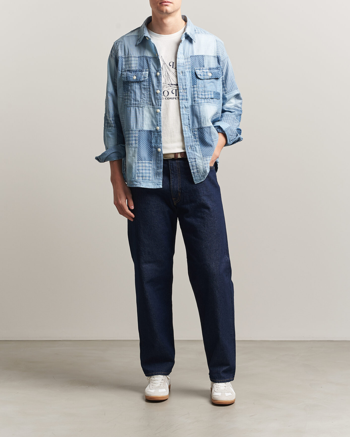 Herre | Skjorter | Polo Ralph Lauren | Indigo Patchwork Shirt Blue