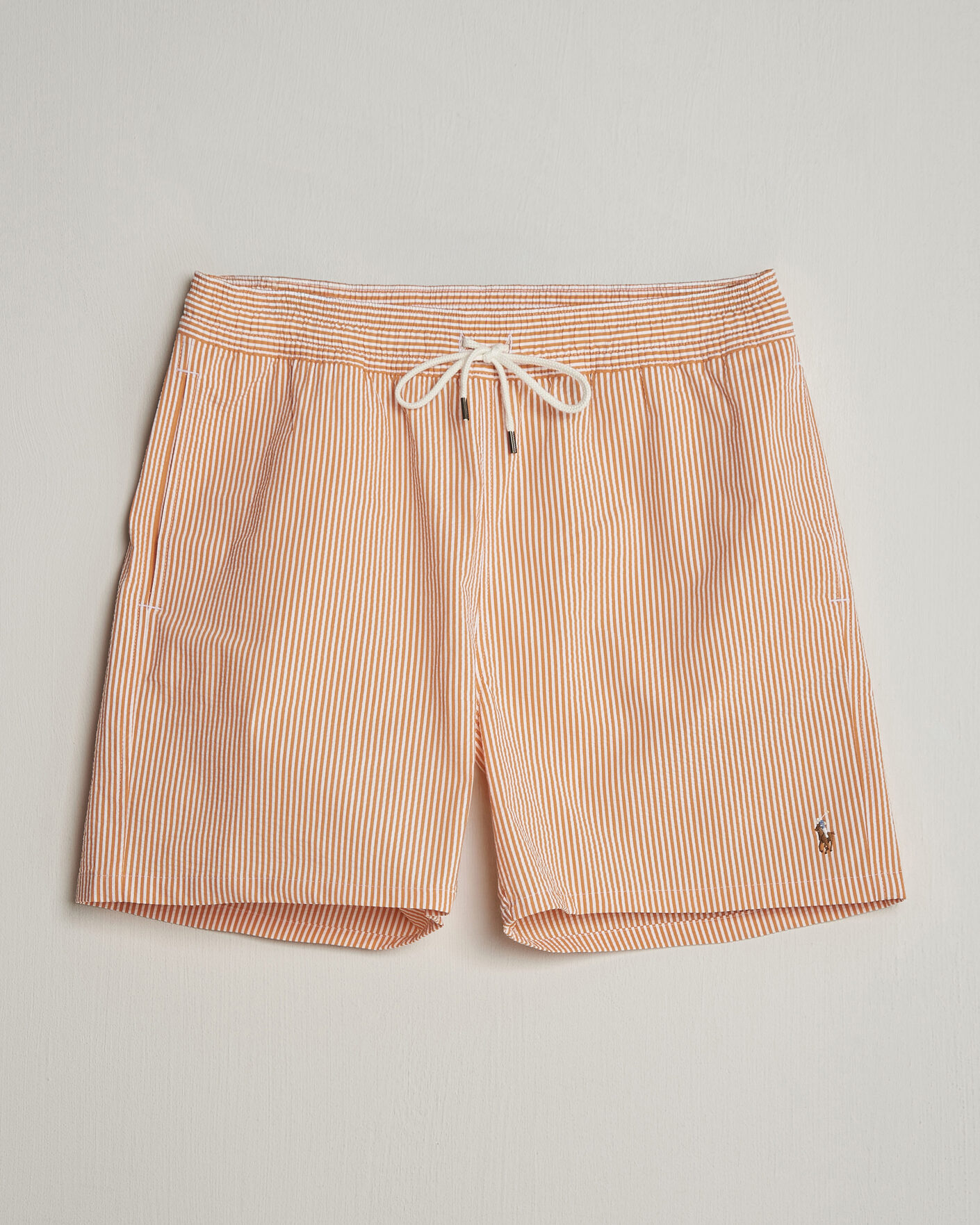 Herre | Badeshorts | Polo Ralph Lauren | Traveler Mid Trunk Seersucker Peach