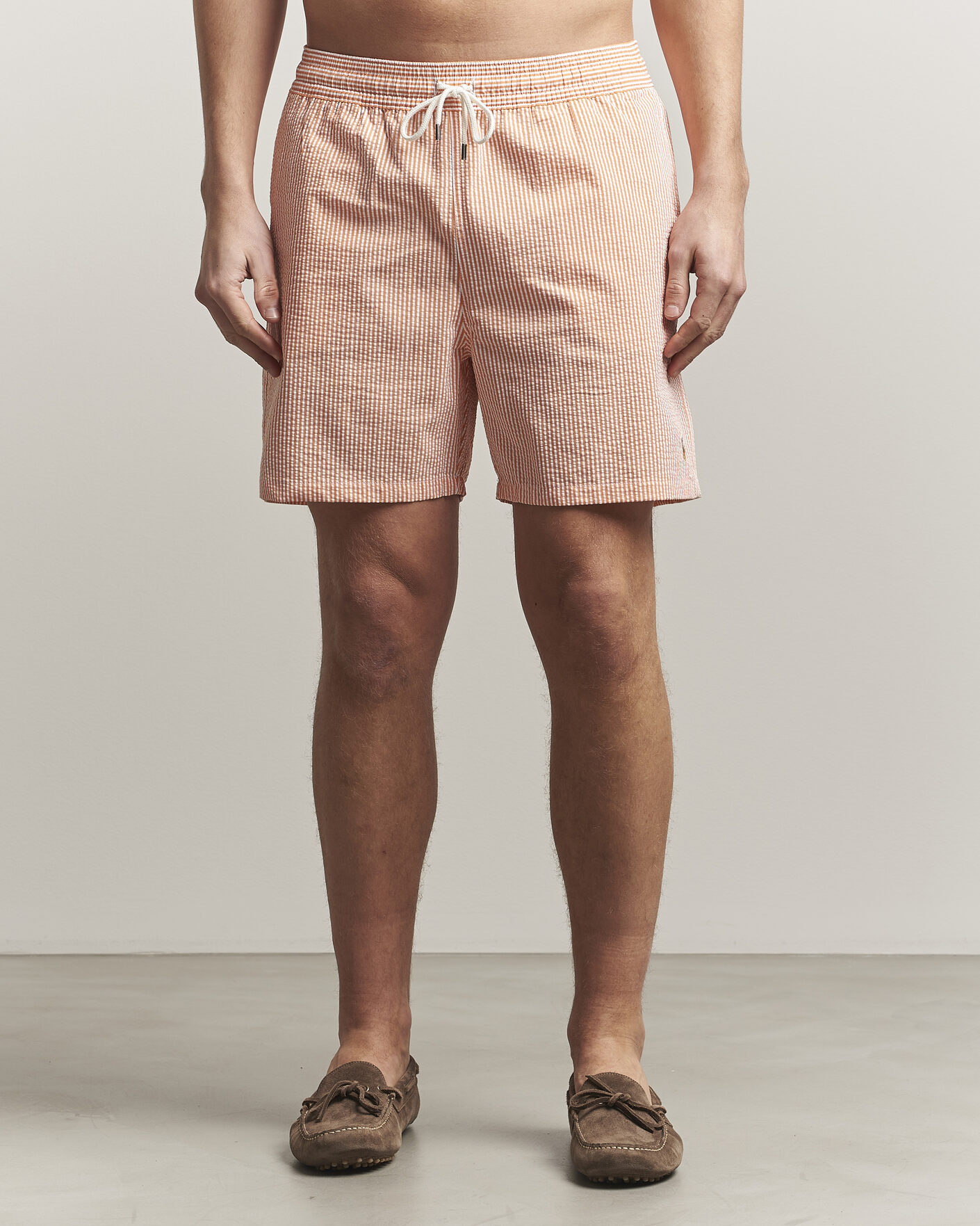 Herre | Badeshorts | Polo Ralph Lauren | Traveler Mid Trunk Seersucker Peach