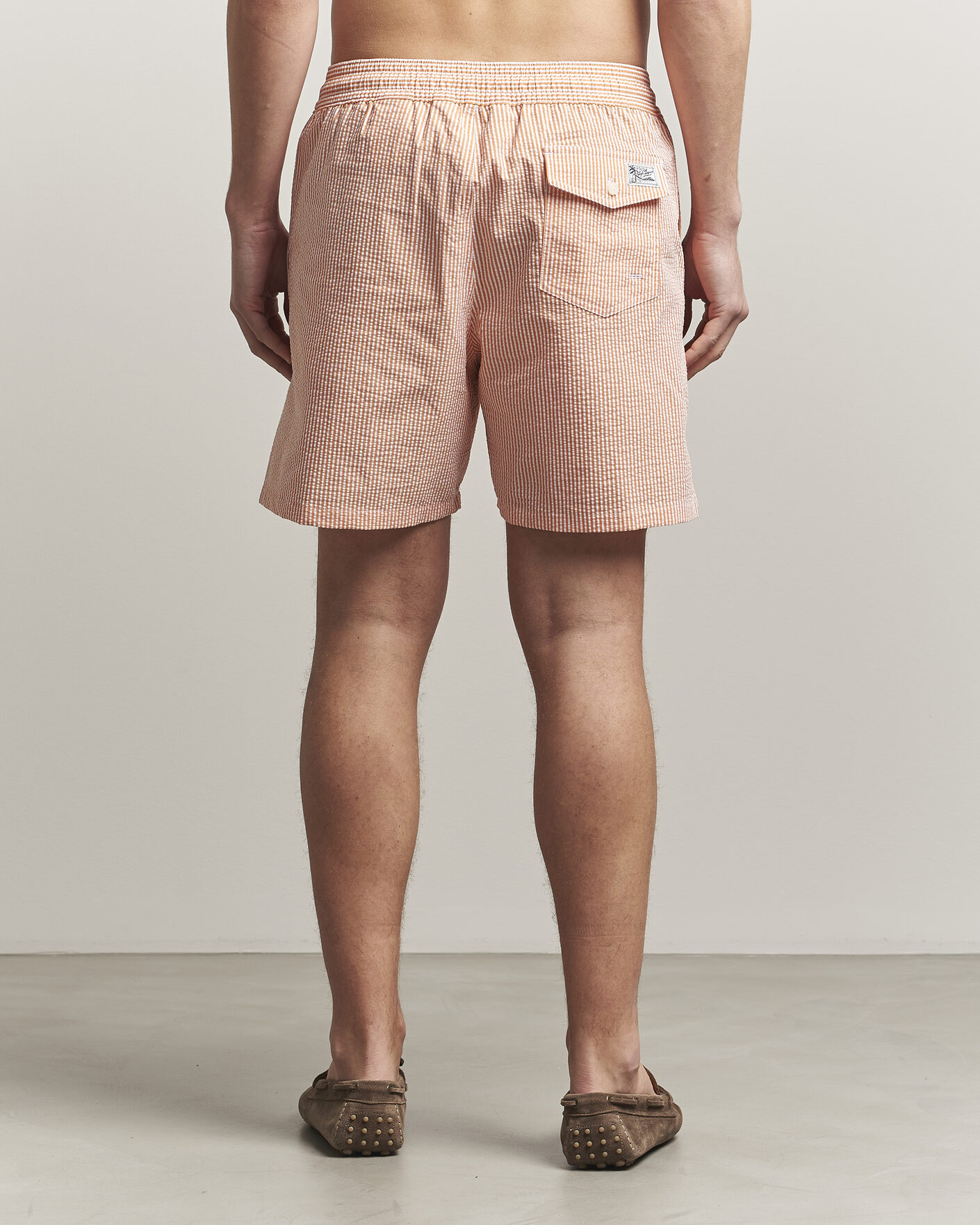 Herre | Badeshorts | Polo Ralph Lauren | Traveler Mid Trunk Seersucker Peach