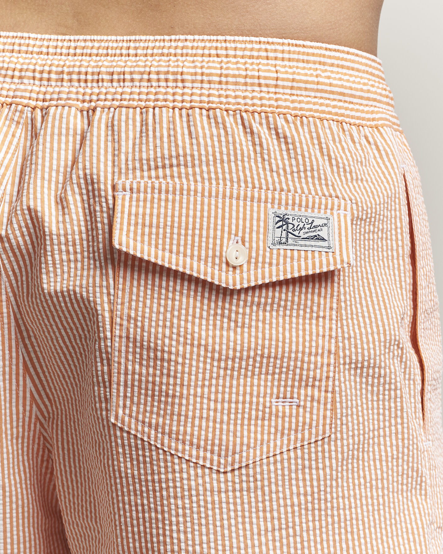 Herre | Badeshorts | Polo Ralph Lauren | Traveler Mid Trunk Seersucker Peach