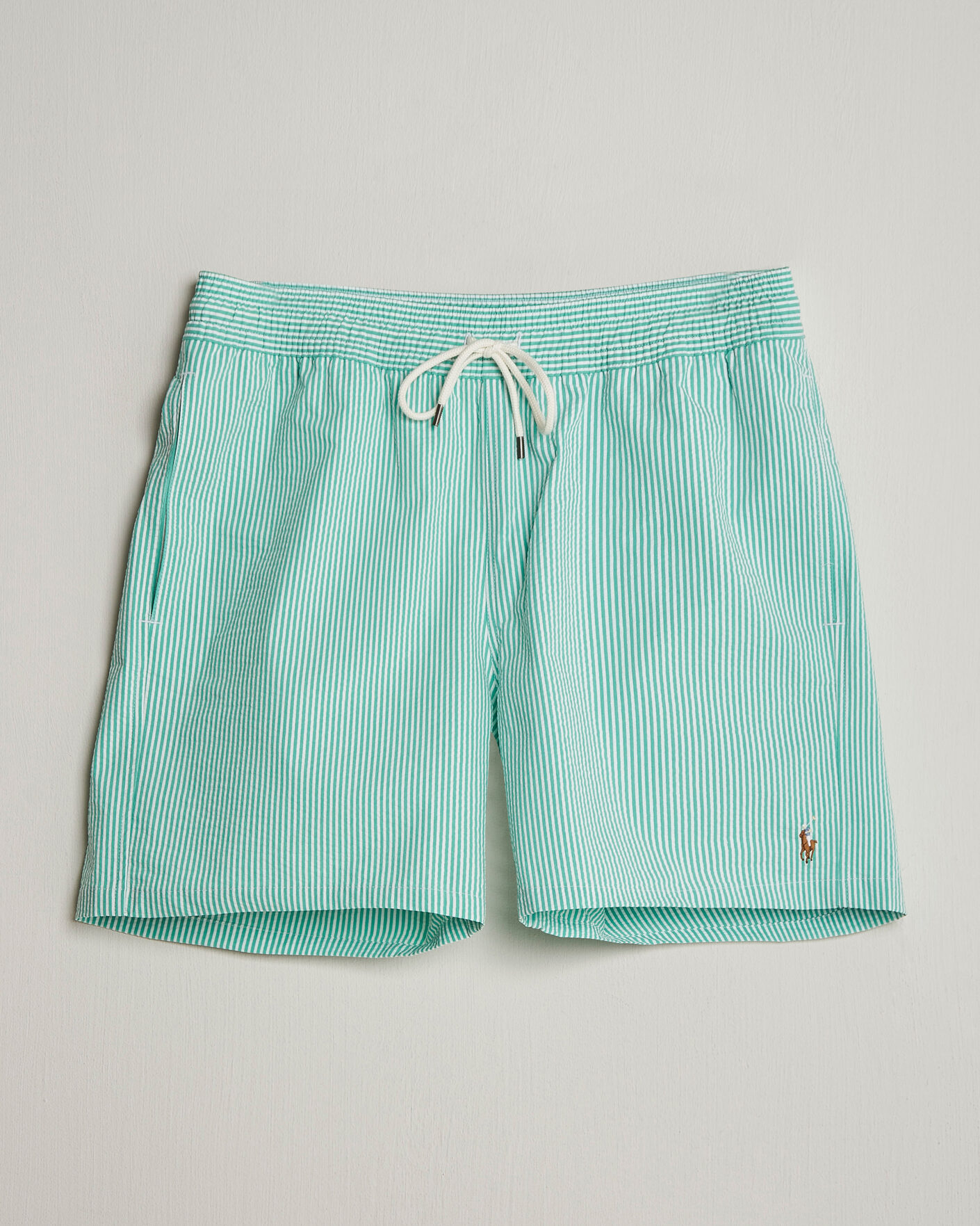 Herre | Badeshorts | Polo Ralph Lauren | Traveler Mid Trunk Seersucker Green