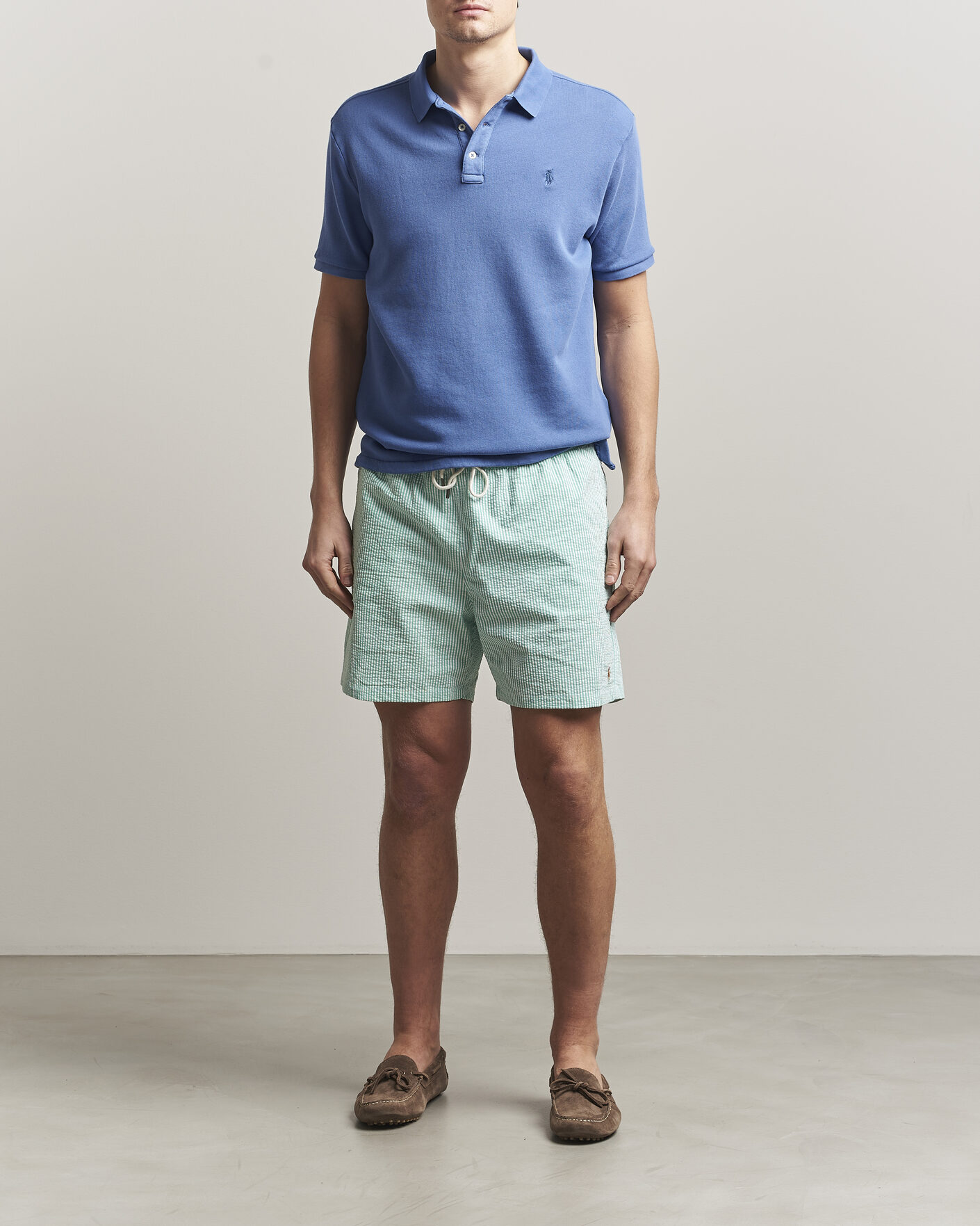 Herre | Badeshorts | Polo Ralph Lauren | Traveler Mid Trunk Seersucker Green