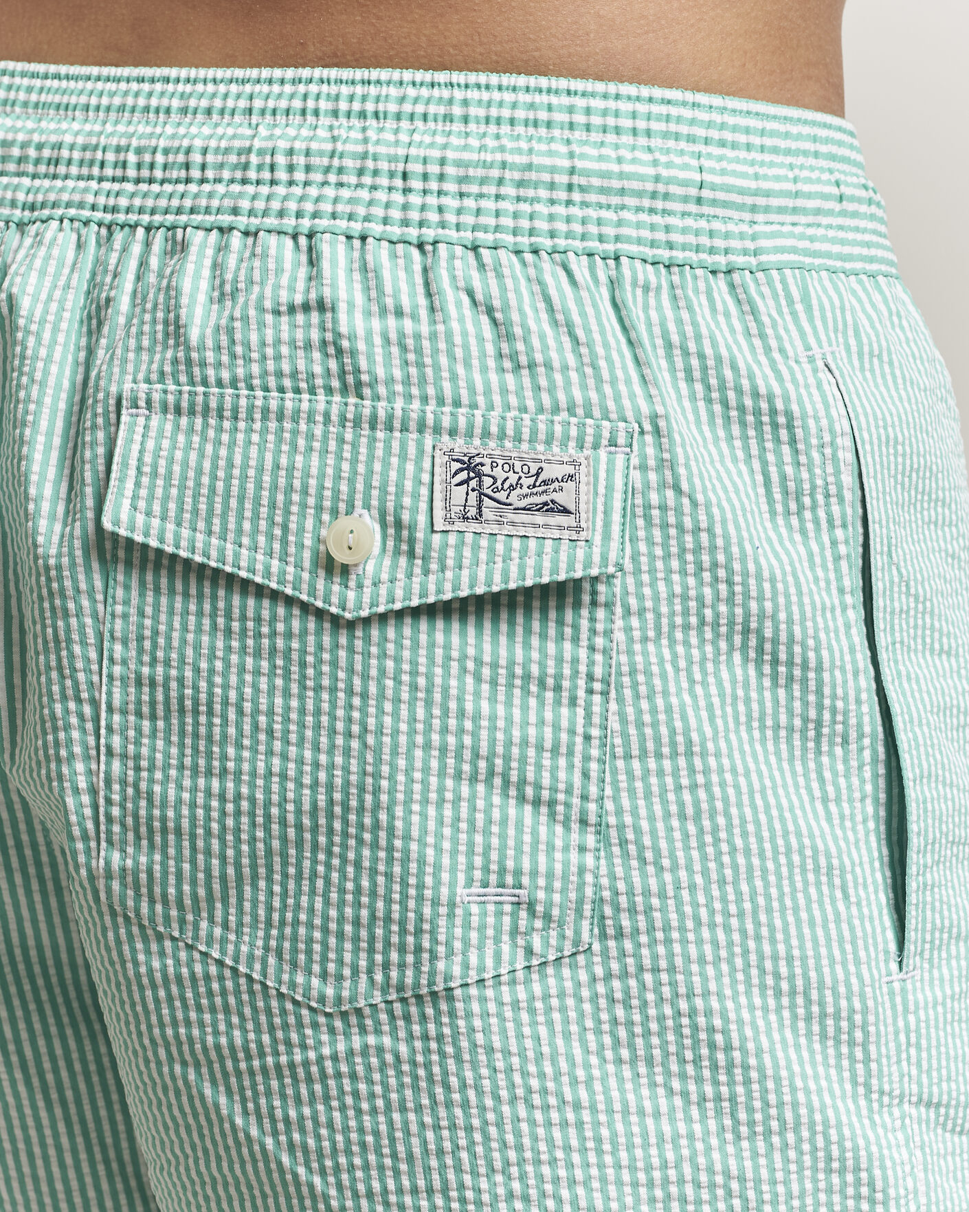 Herre | Badeshorts | Polo Ralph Lauren | Traveler Mid Trunk Seersucker Green