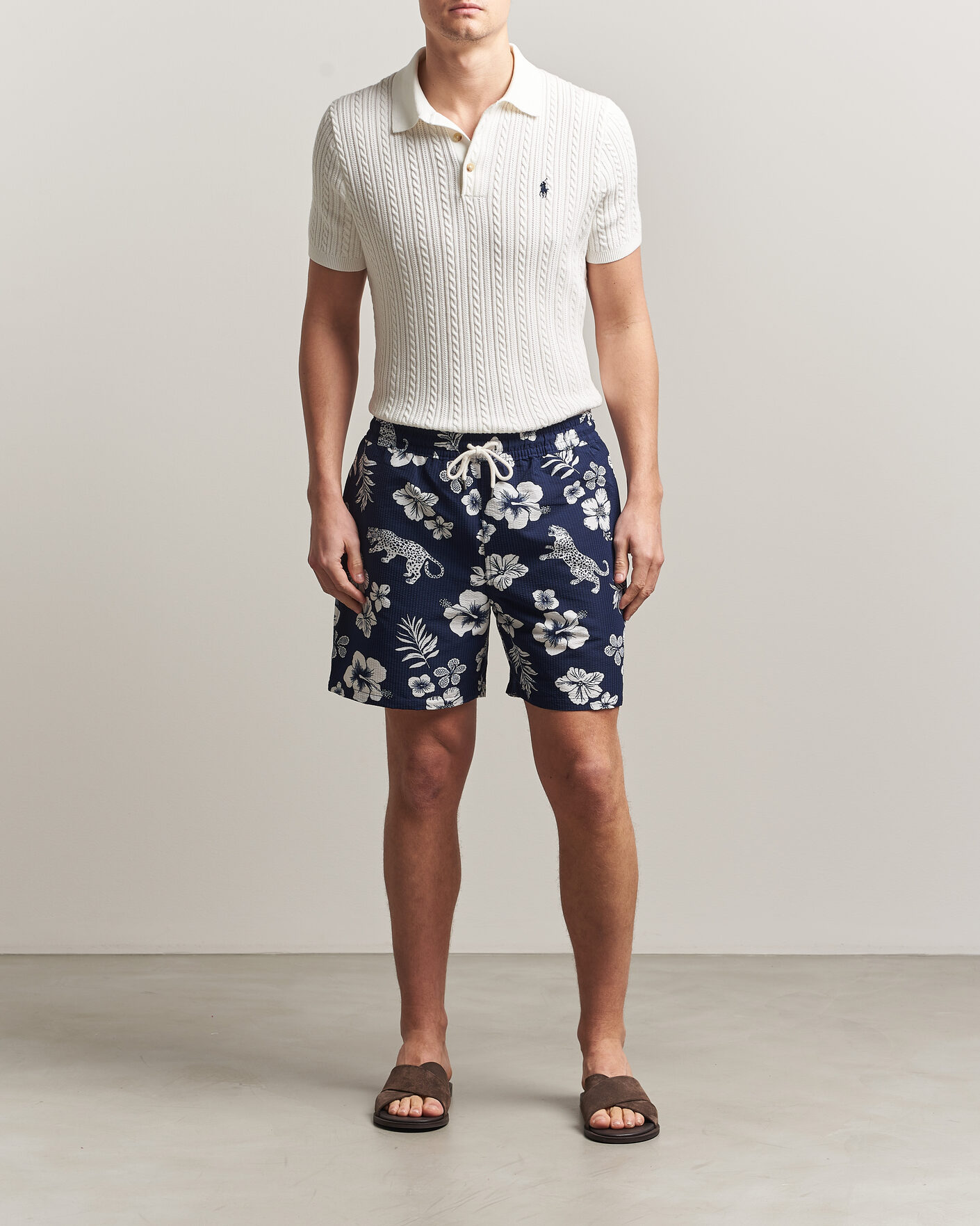 Herre | Badeshorts | Polo Ralph Lauren | Traveler Mid Trunk Seersucker Jaguar Tropical