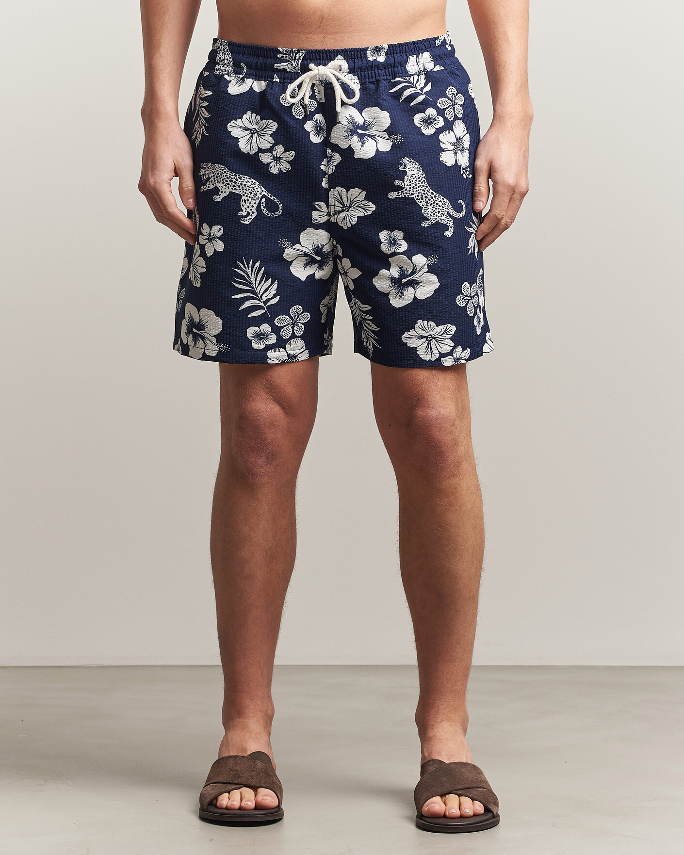 Herre | Badeshorts | Polo Ralph Lauren | Traveler Mid Trunk Seersucker Jaguar Tropical