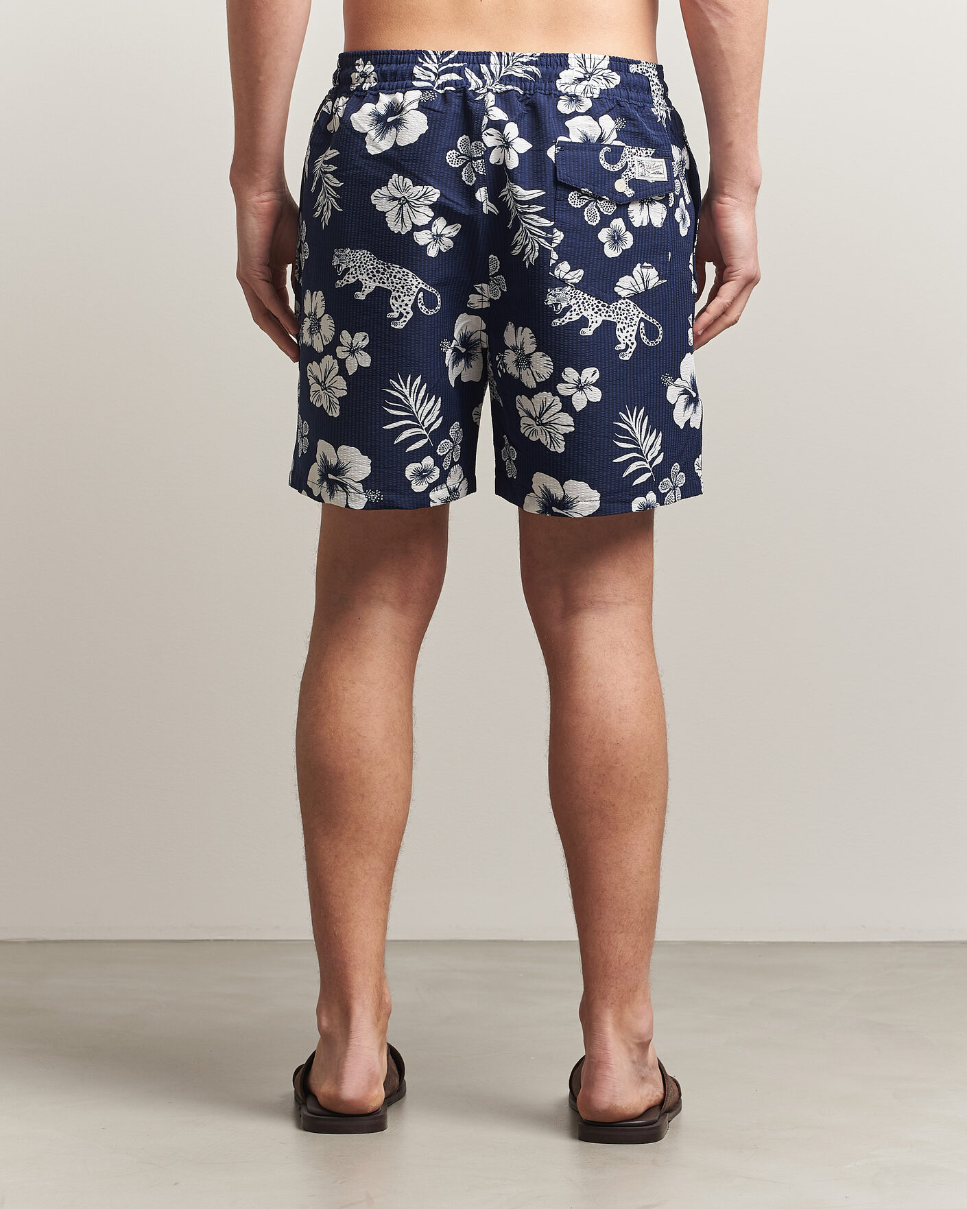 Herre | Badeshorts | Polo Ralph Lauren | Traveler Mid Trunk Seersucker Jaguar Tropical