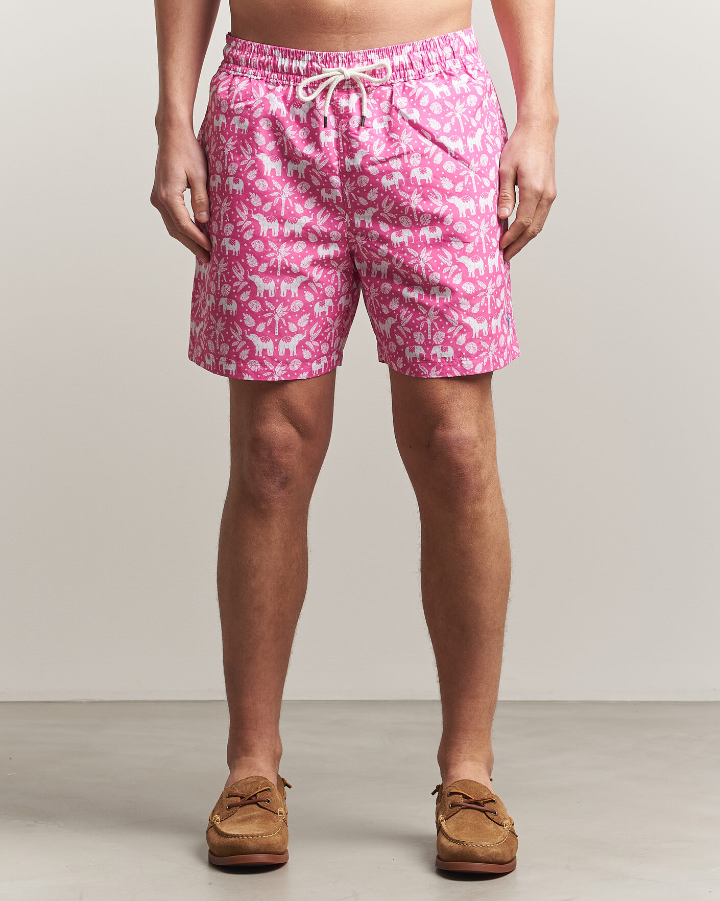 Herre | Badeshorts | Polo Ralph Lauren | Traveler Print Mid Trunk Pink