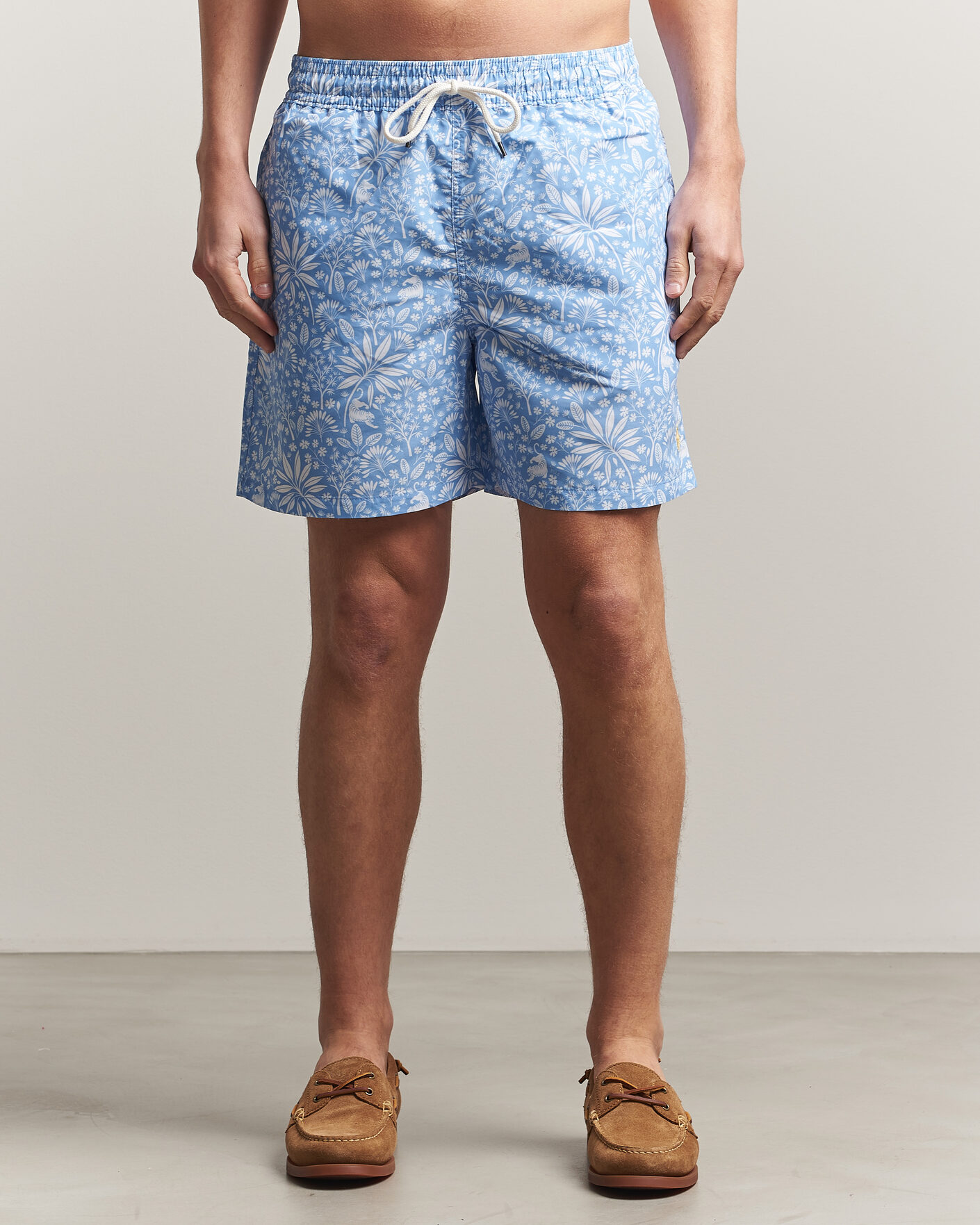 Herre | Badeshorts | Polo Ralph Lauren | Traveler Print Mid Trunk Blue