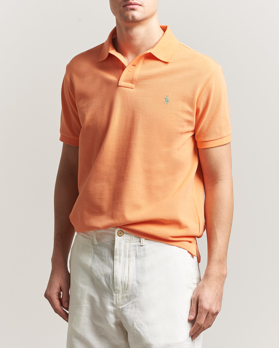 Herre | Pikéer | Polo Ralph Lauren | Custom Slim Fit Polo Pompano Orange