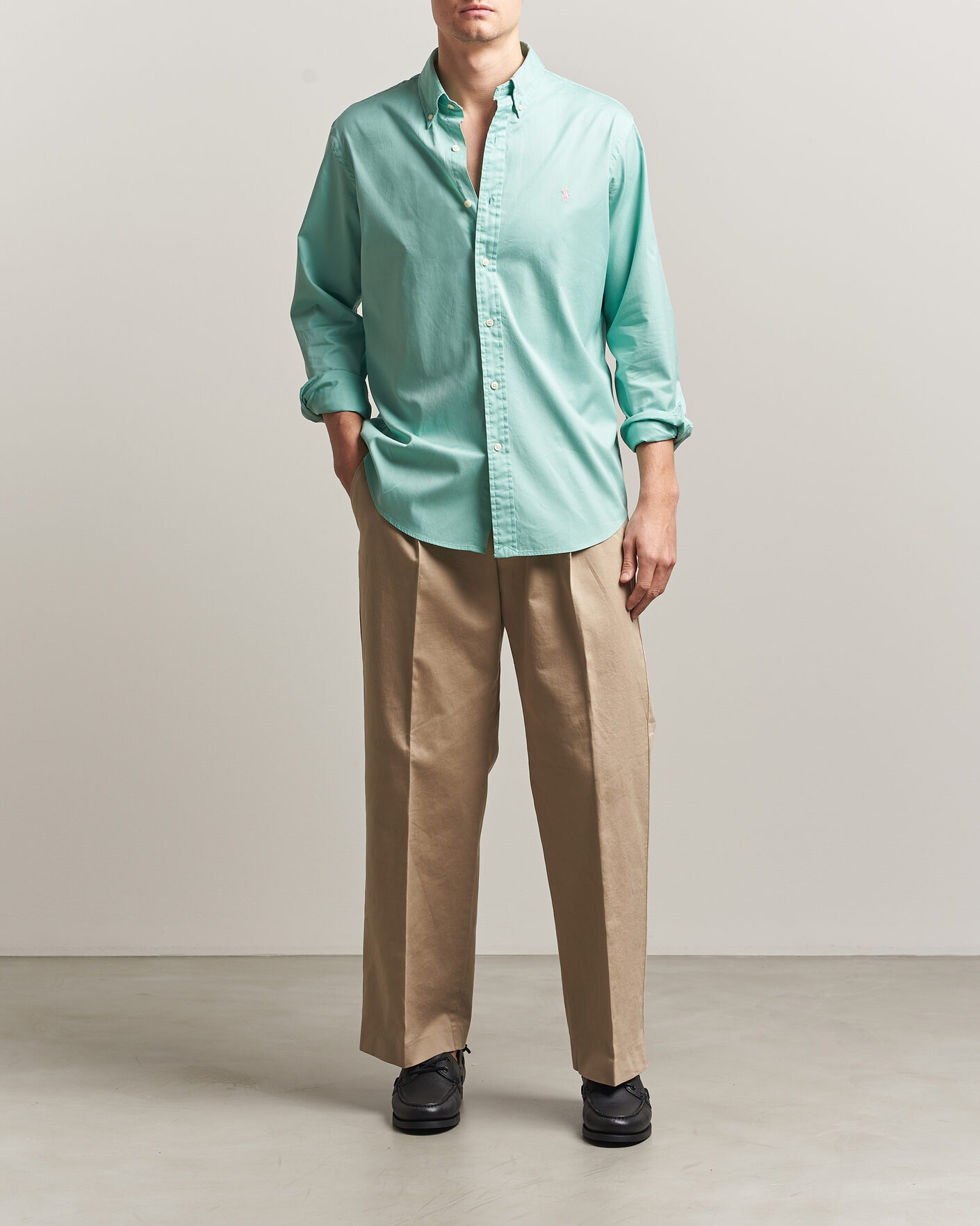Herre | Skjorter | Polo Ralph Lauren | Custom Fit Garment Twill Shirt Celadon