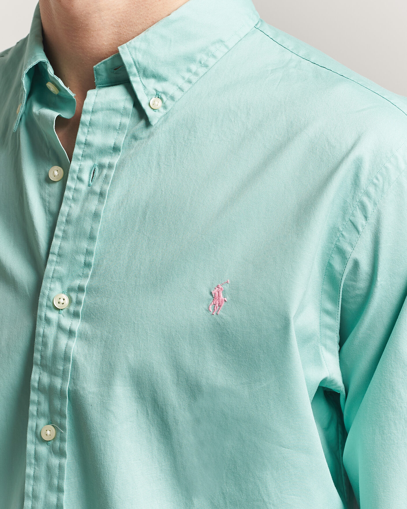 Herre | Skjorter | Polo Ralph Lauren | Custom Fit Garment Twill Shirt Celadon
