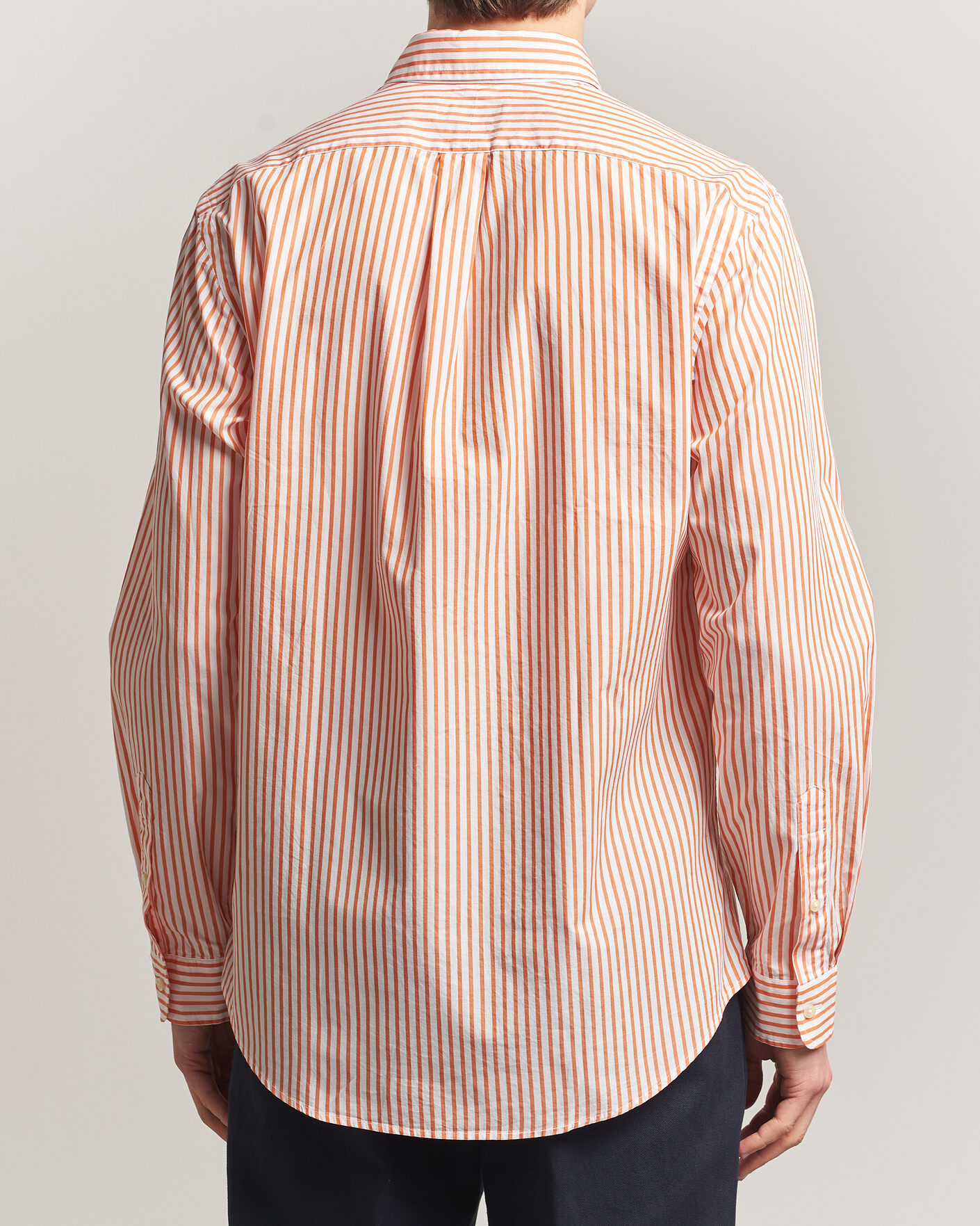 Herre | Skjorter | Polo Ralph Lauren | Custom Fit Poplin Striped Shirt Kona Orange