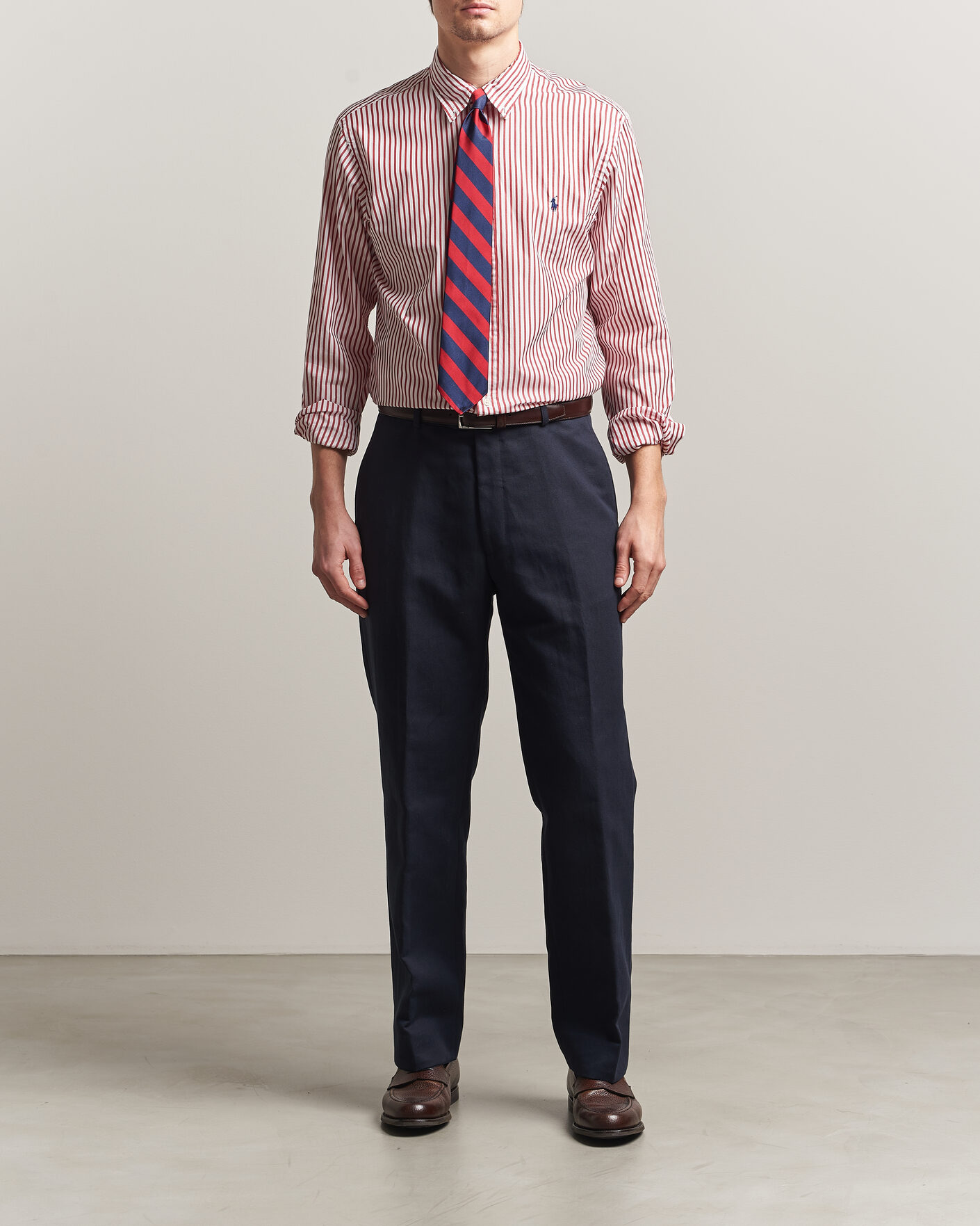 Herre | Skjorter | Polo Ralph Lauren | Custom Fit Poplin Striped Shirt Bristol Red