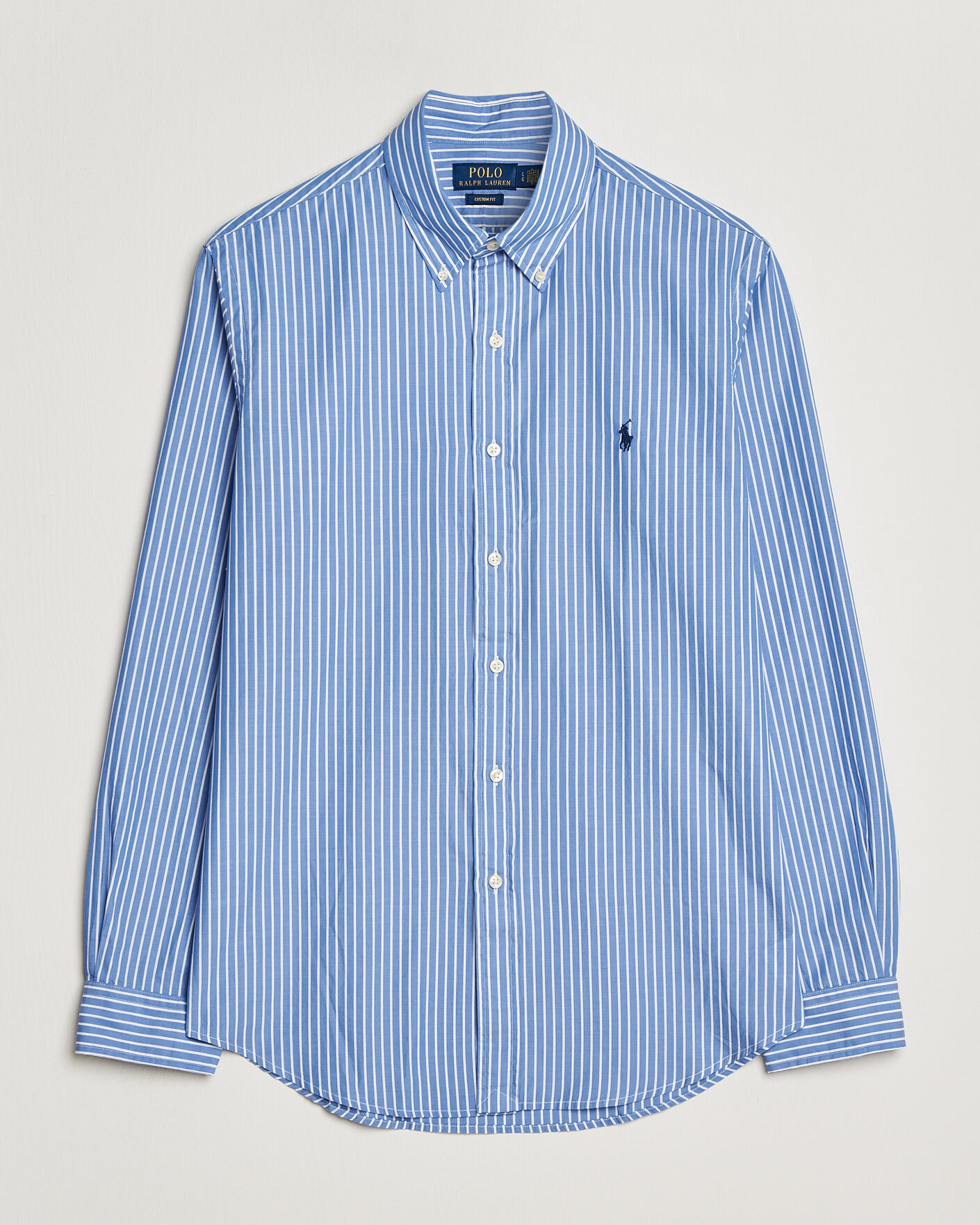 Herre | Skjorter | Polo Ralph Lauren | Custom Fit Poplin Striped Shirt Medium Blue