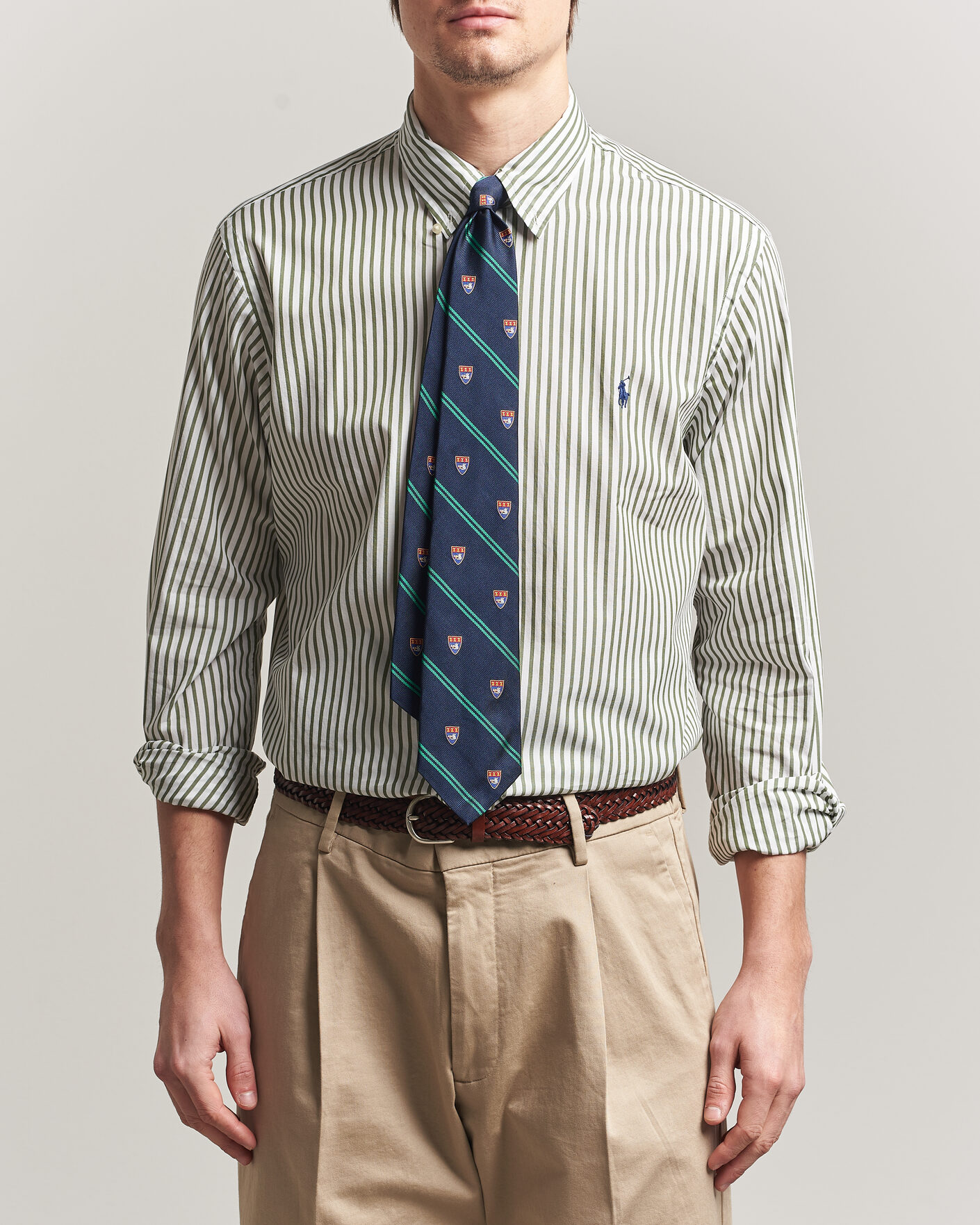 Herre | Skjorter | Polo Ralph Lauren | Custom Fit Poplin Striped Shirt Garden Trail