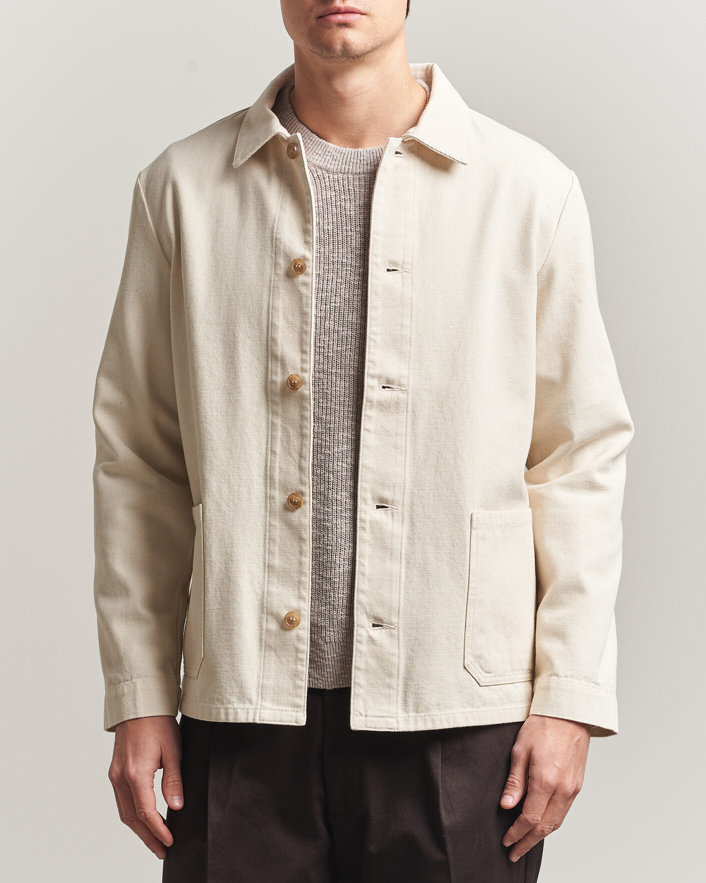 Herre | Skjorter | A.P.C. | Kerlouan Denim Overshirt Ecru