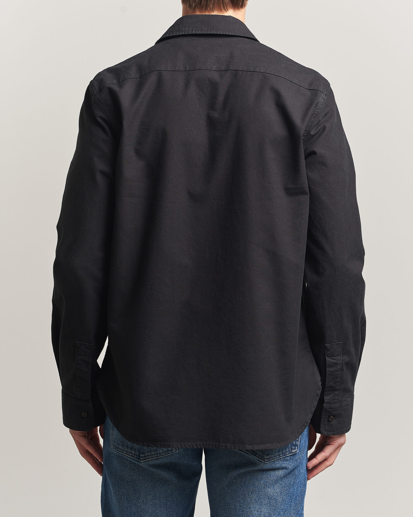 Herre | Skjorter | A.P.C. | Safari Cotton/Linen Overshirt Faded Black