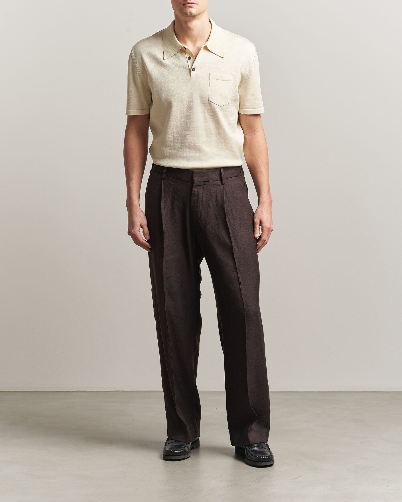 Herre | Pikéer | A.P.C. | Colin Knitted Polo Ecru