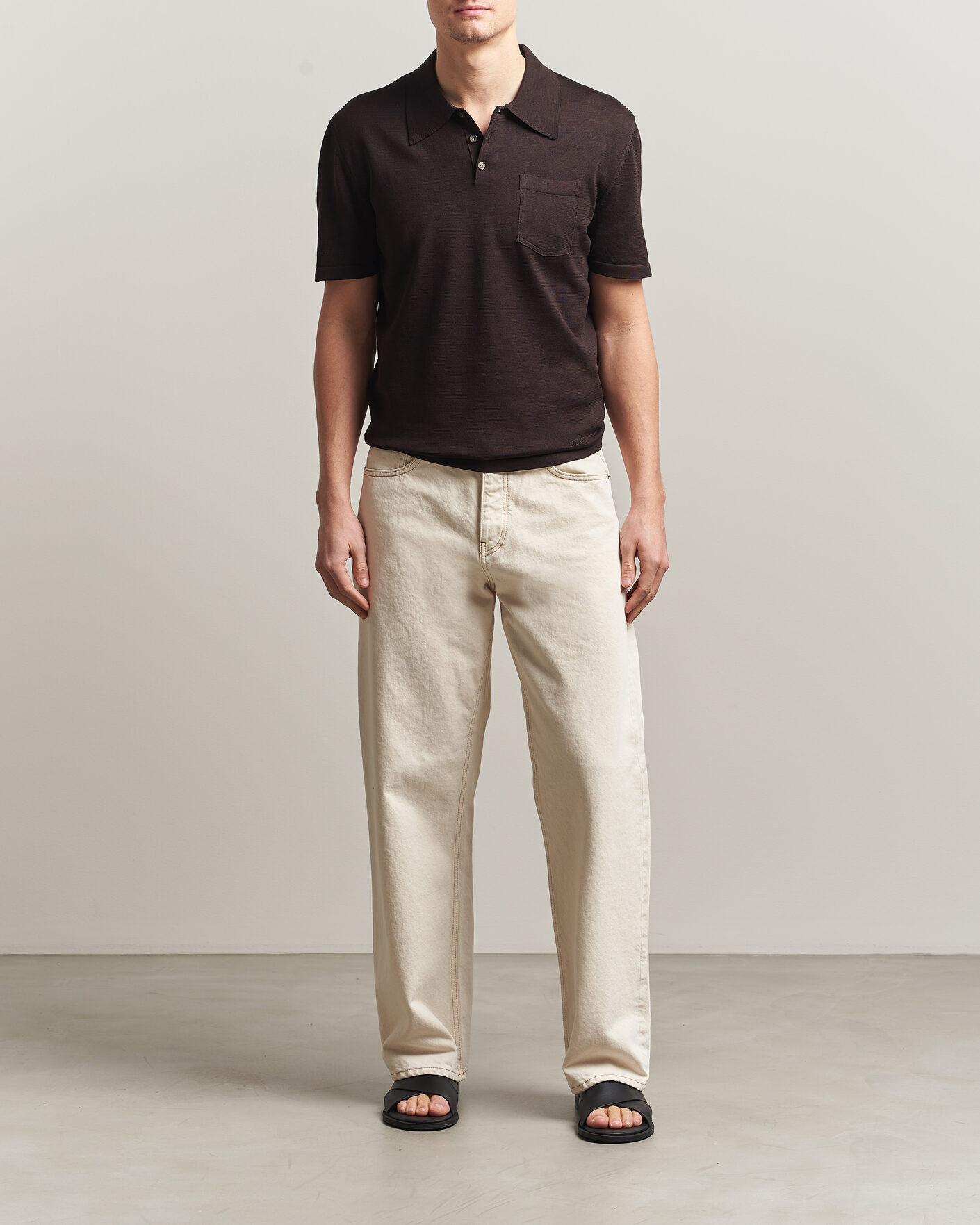 Herre | Pikéer | A.P.C. | Colin Knitted Polo Brown