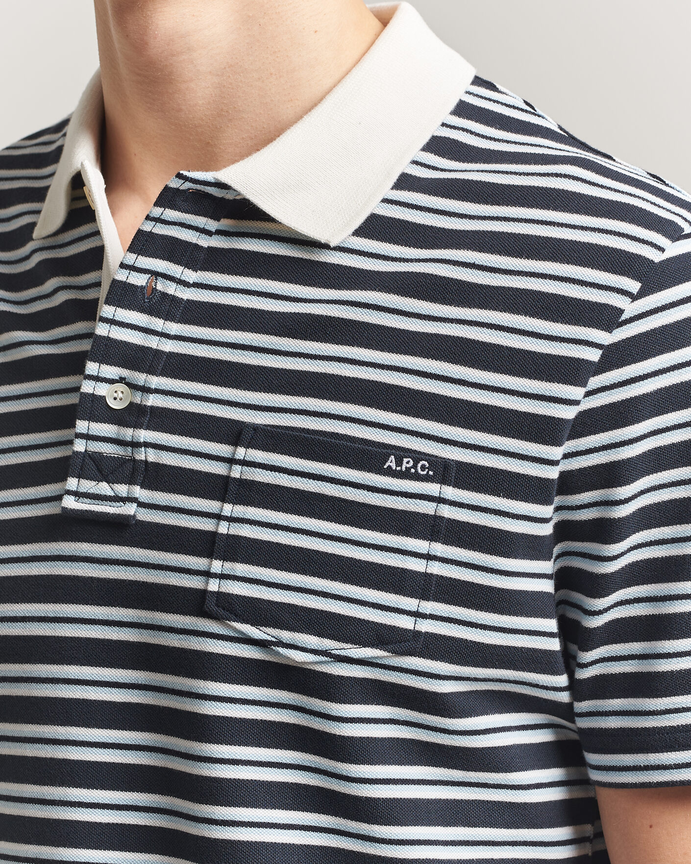 Herre | Pikéer | A.P.C. | Oscar Striped Polo Dark Navy