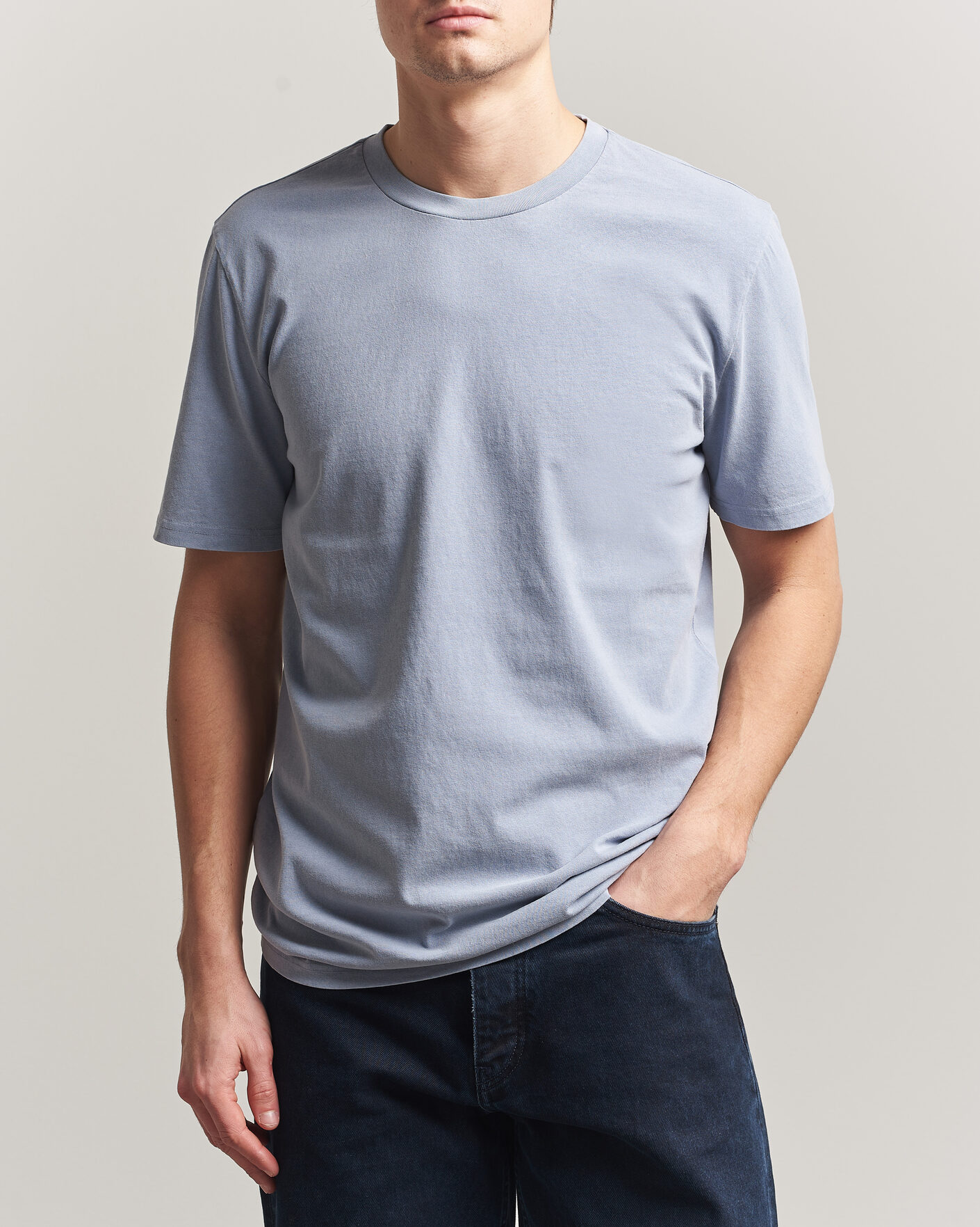 Herre | T-Shirts | A.P.C. | Printed Crew Neck T-Shirt Light Blue