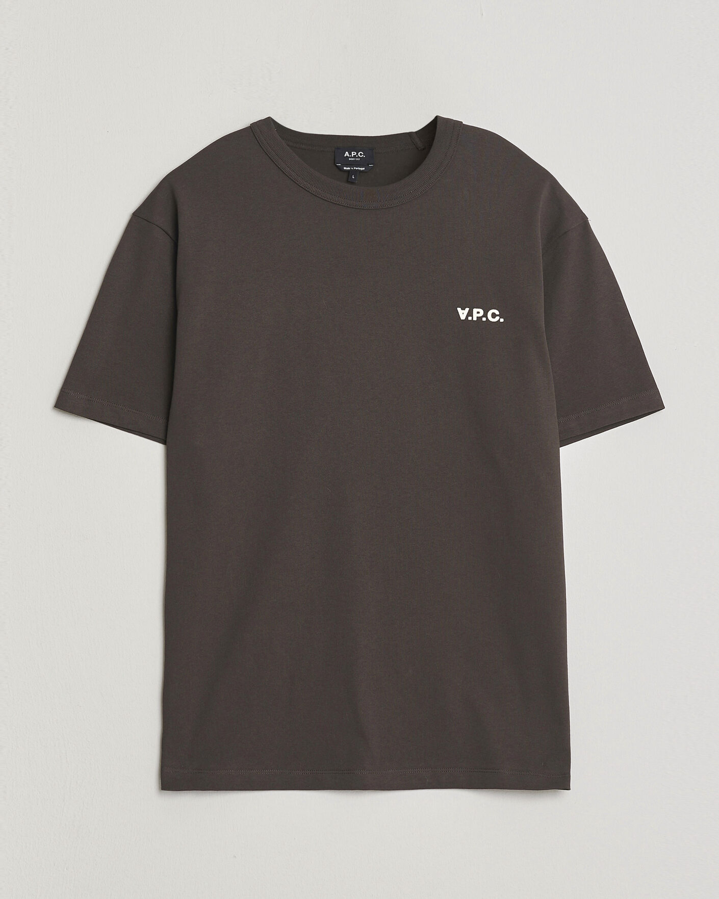 Herre | T-Shirts | A.P.C. | Boxy Fit Petit VPC T-Shirt Ecru Brown